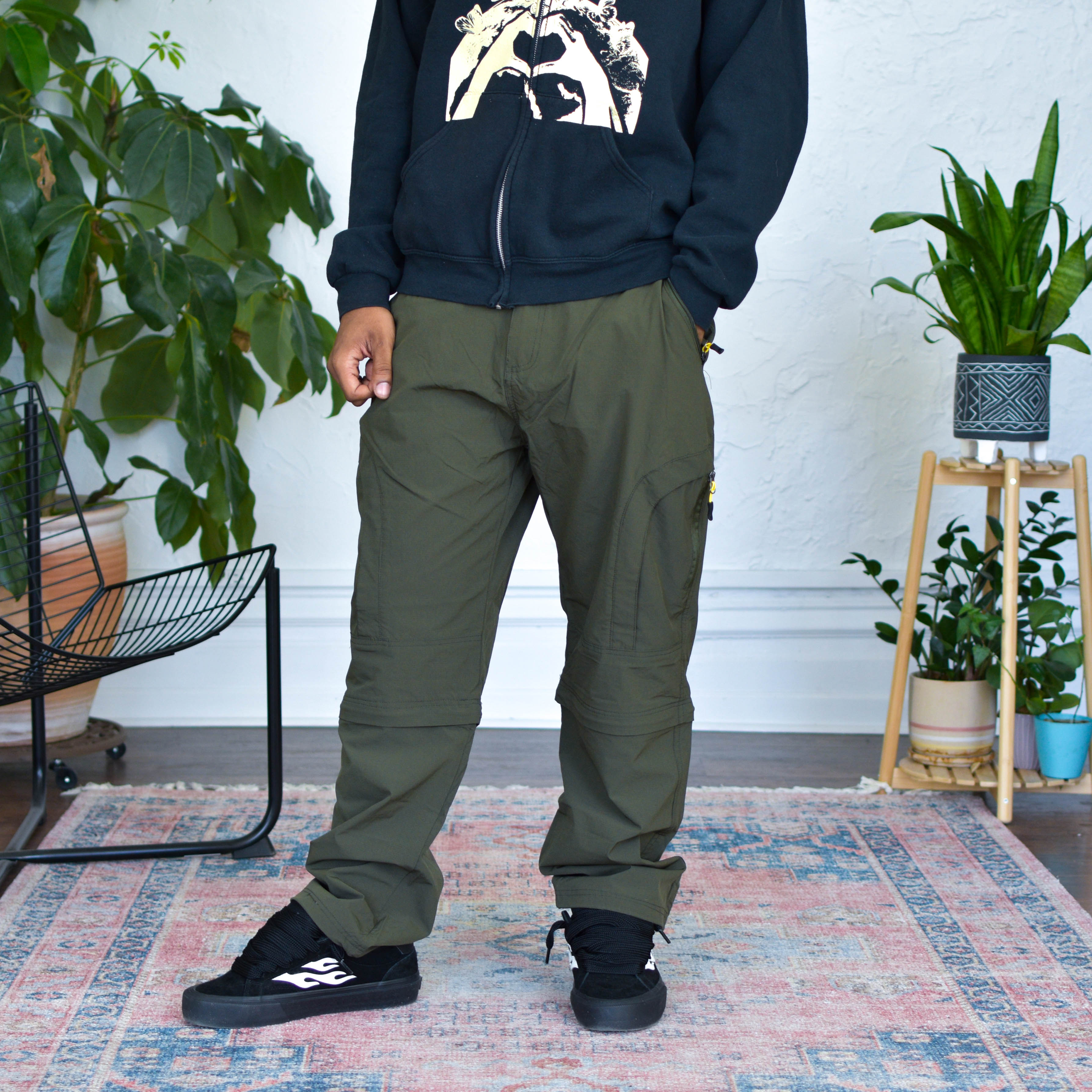 Y2K Olive Convertible Rip Stop Pants