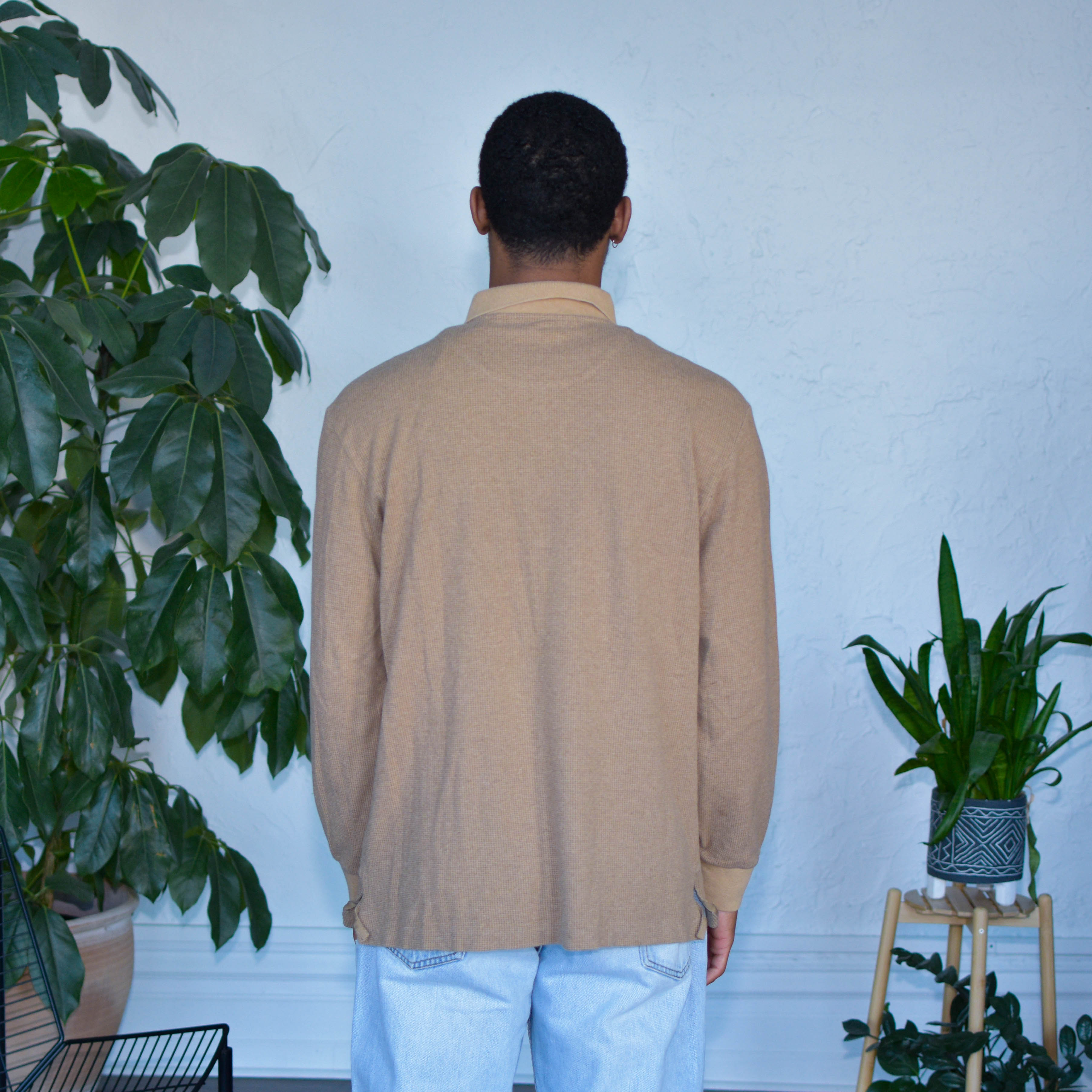 Vintage Polo Golf Ralph Lauren Tan Long Sleeve Polo Shirt