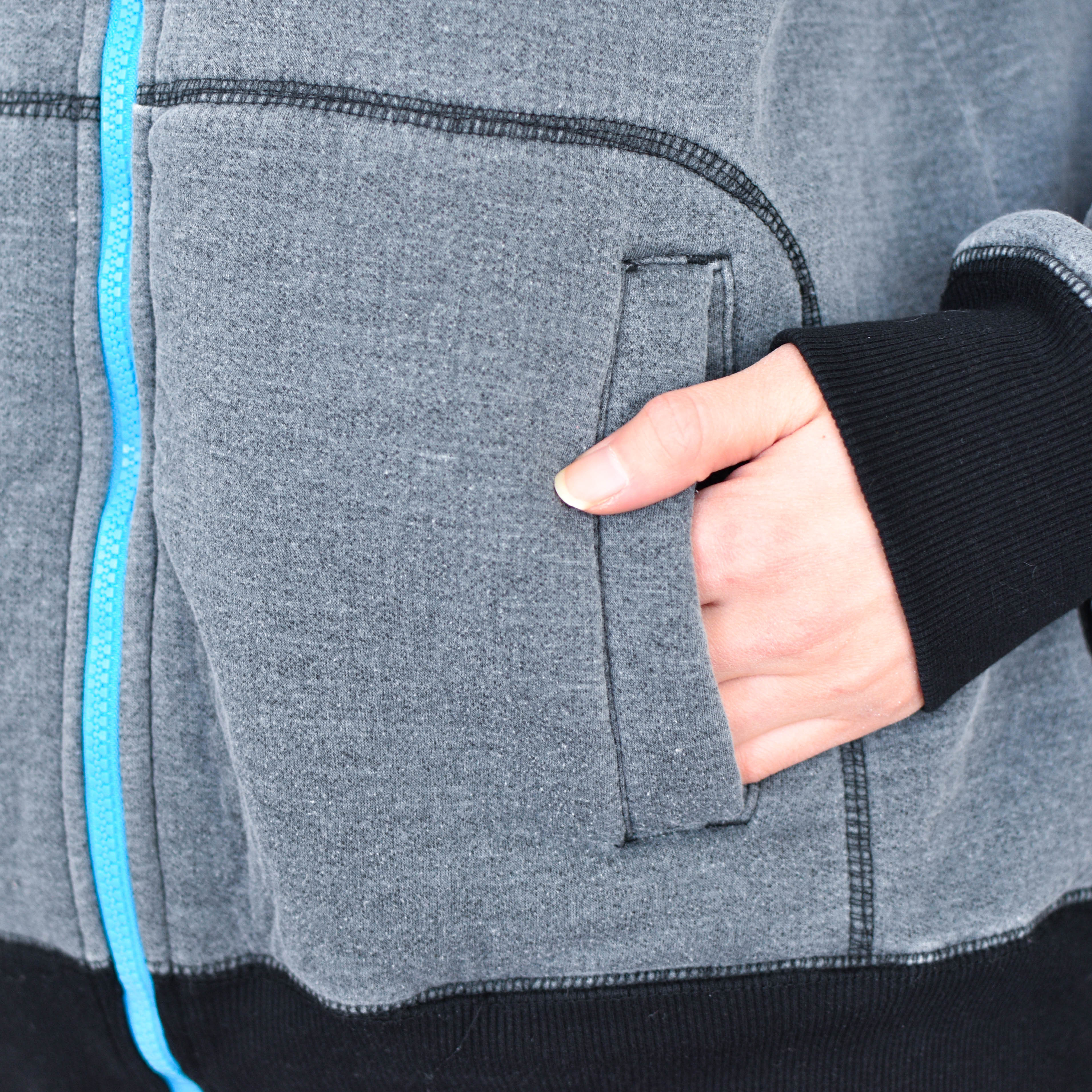 Y2K No Fear Fleece-Lined Zip-Up Hoodie