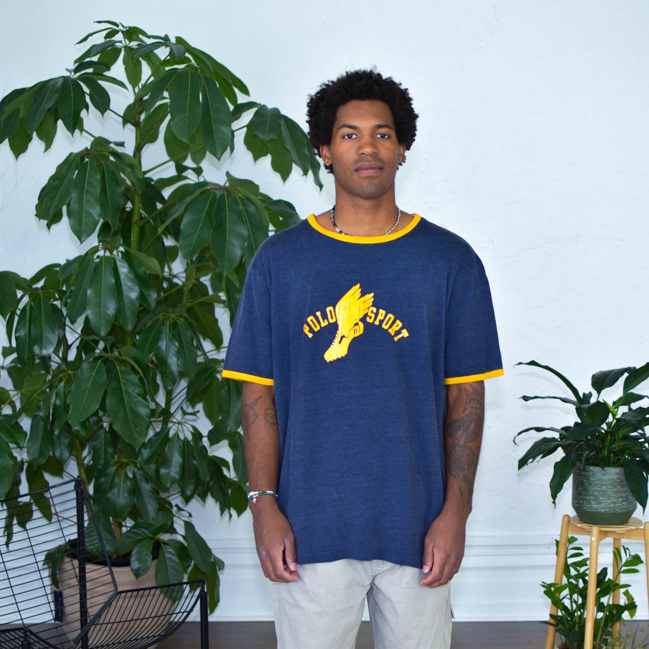 売れ筋がひ贈り物！ Vintage Polo Closet Bros Bro – Tee Ringer P-Wing Sport トップス