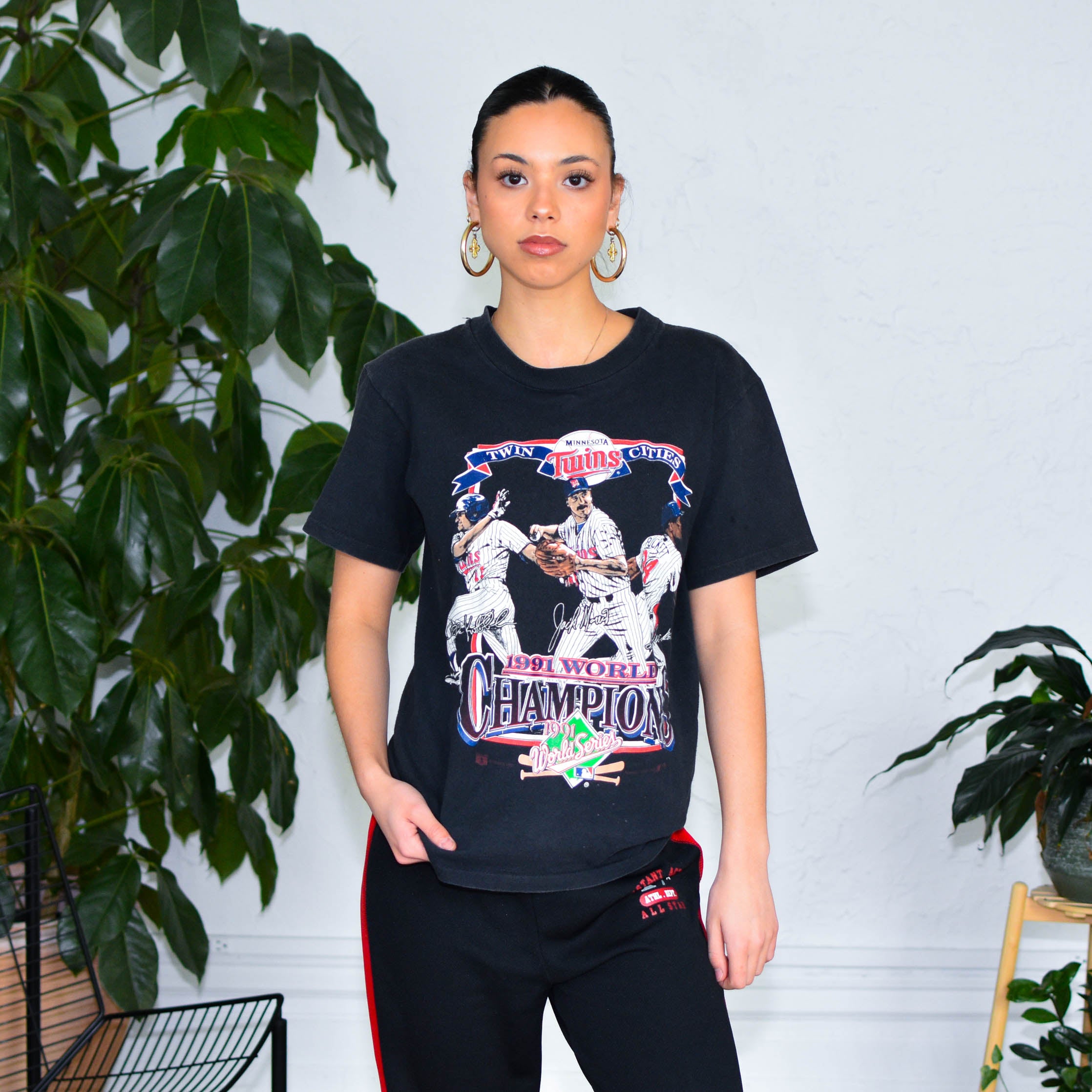 1991 Minnesota Twins Champions Black Graphic T-Shirt
