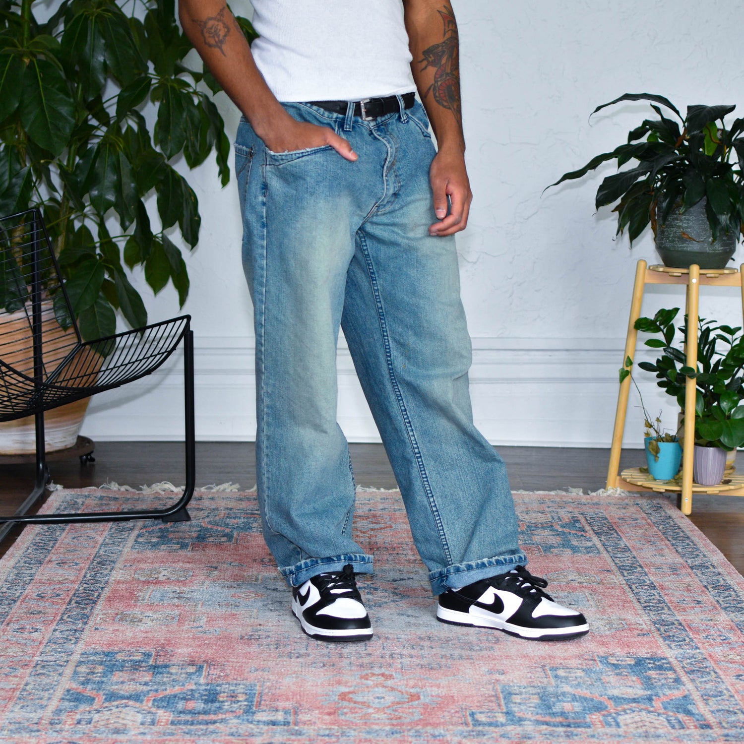 Y2k Faded Wash Baggy Jeans