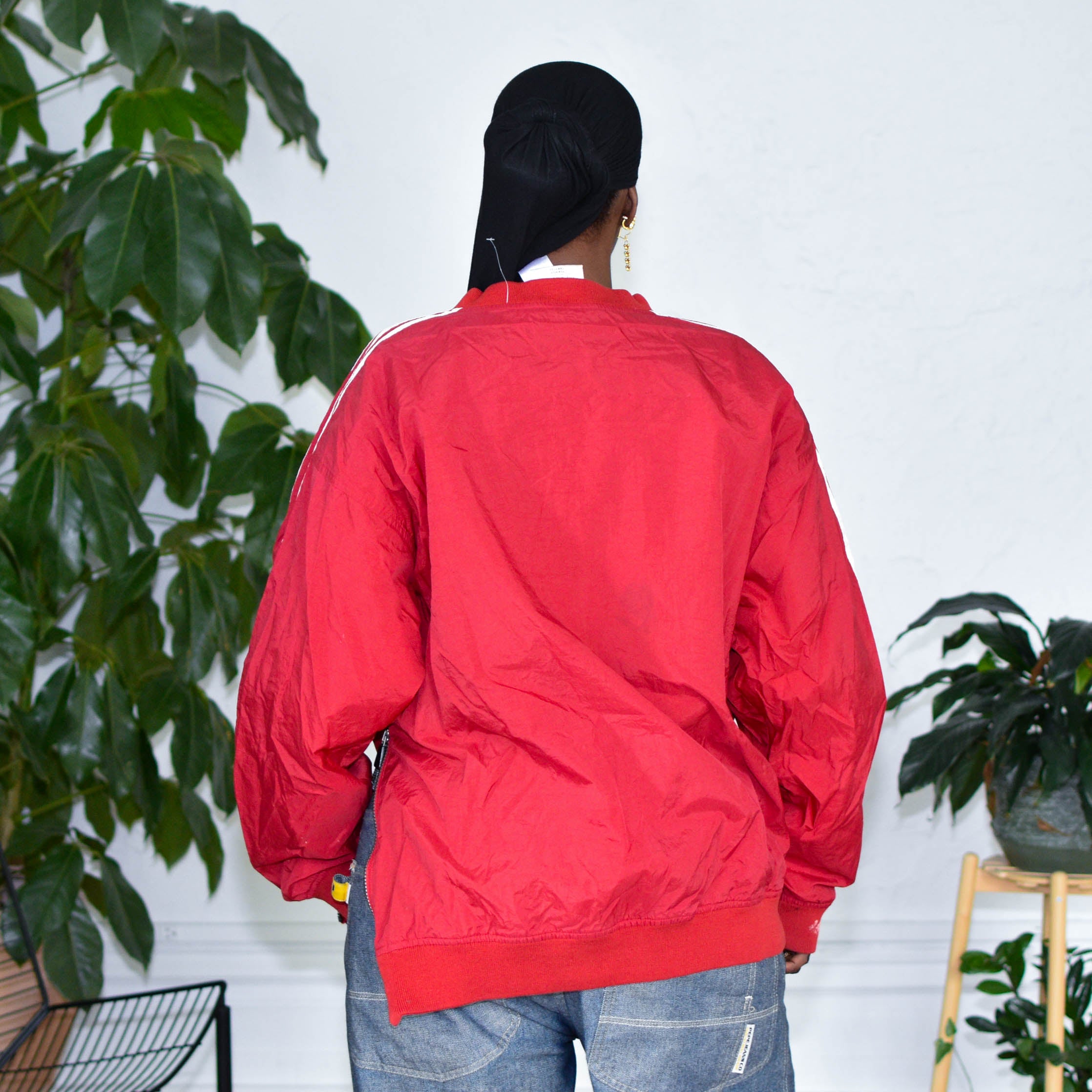 Vintage Adidas Red Pullover Lined Windbreaker