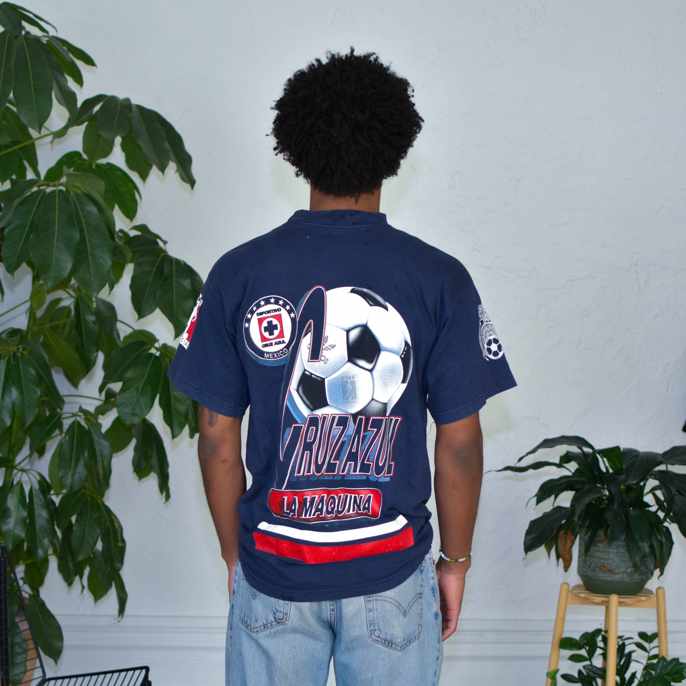 Vintage 90s Cruz Azul AOP Graphic T-Shirt