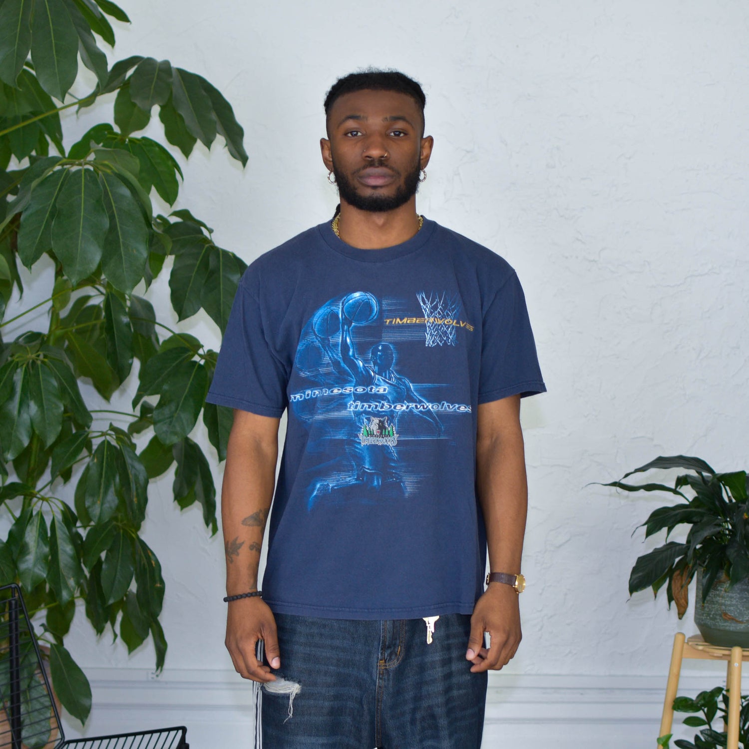 Vintage Minnesota Timberwolves Player Graphic T-Shirt