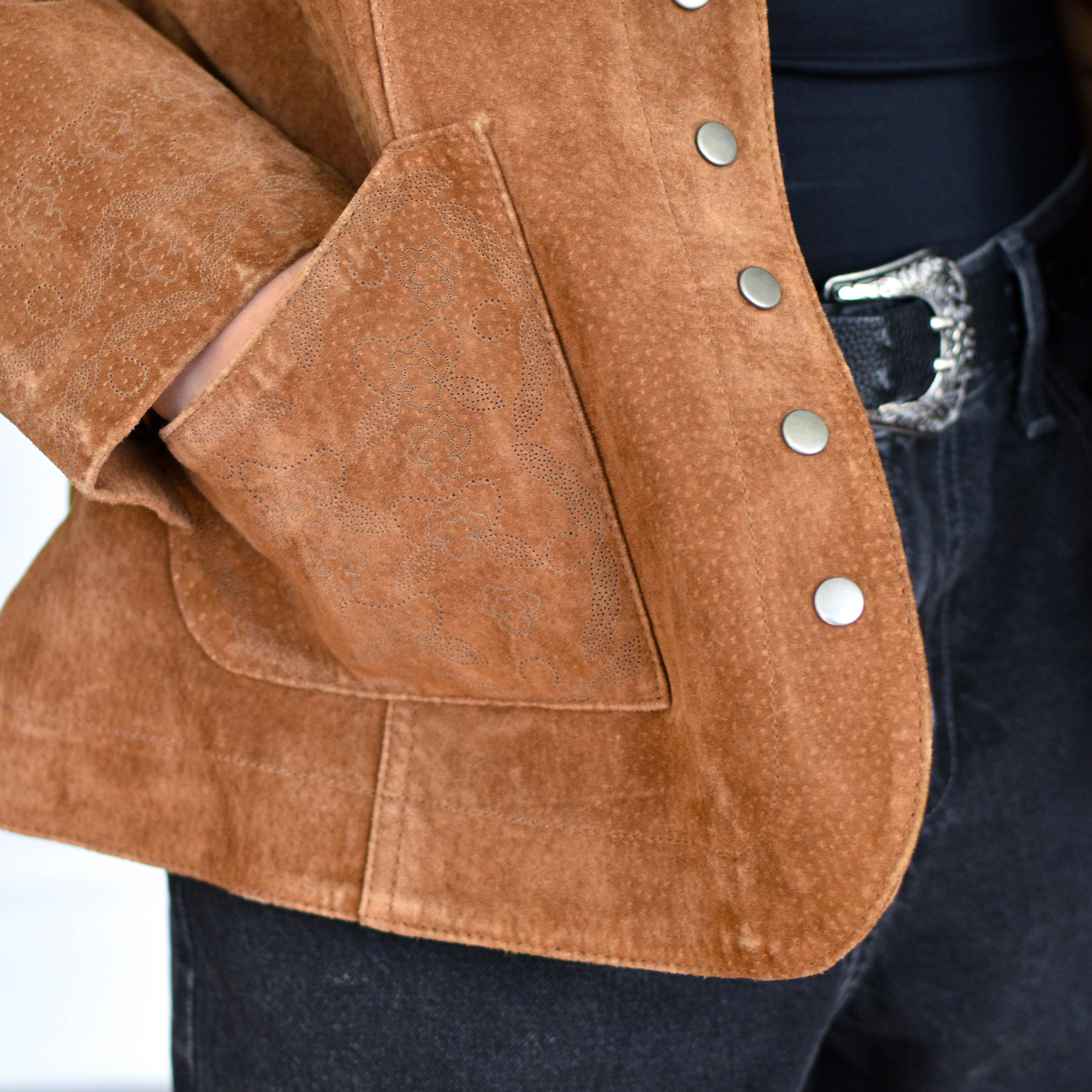 Y2K Christopher & Banks Brown Suede Leather Jacket