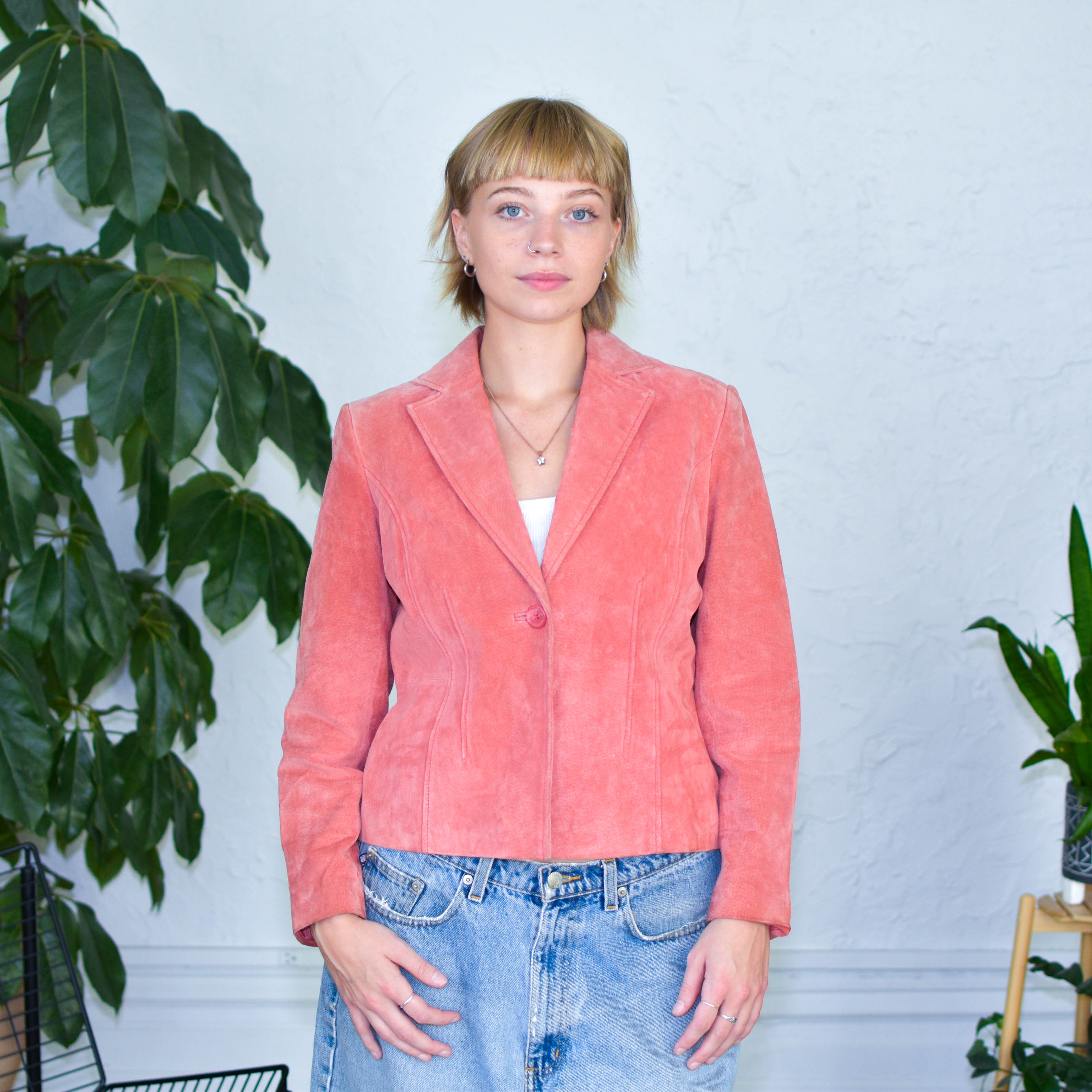 Y2K Relativity Pink Suede Blazer