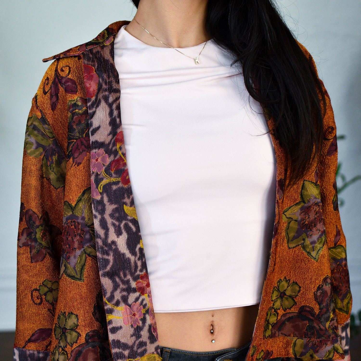Vintage Reversable Floral Tapestry Jacket