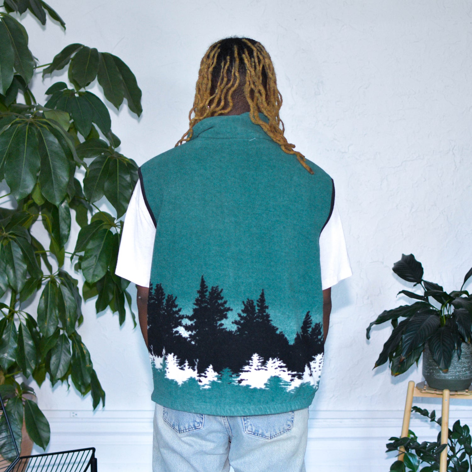 Vintage Eagle Forest Fleece Vest