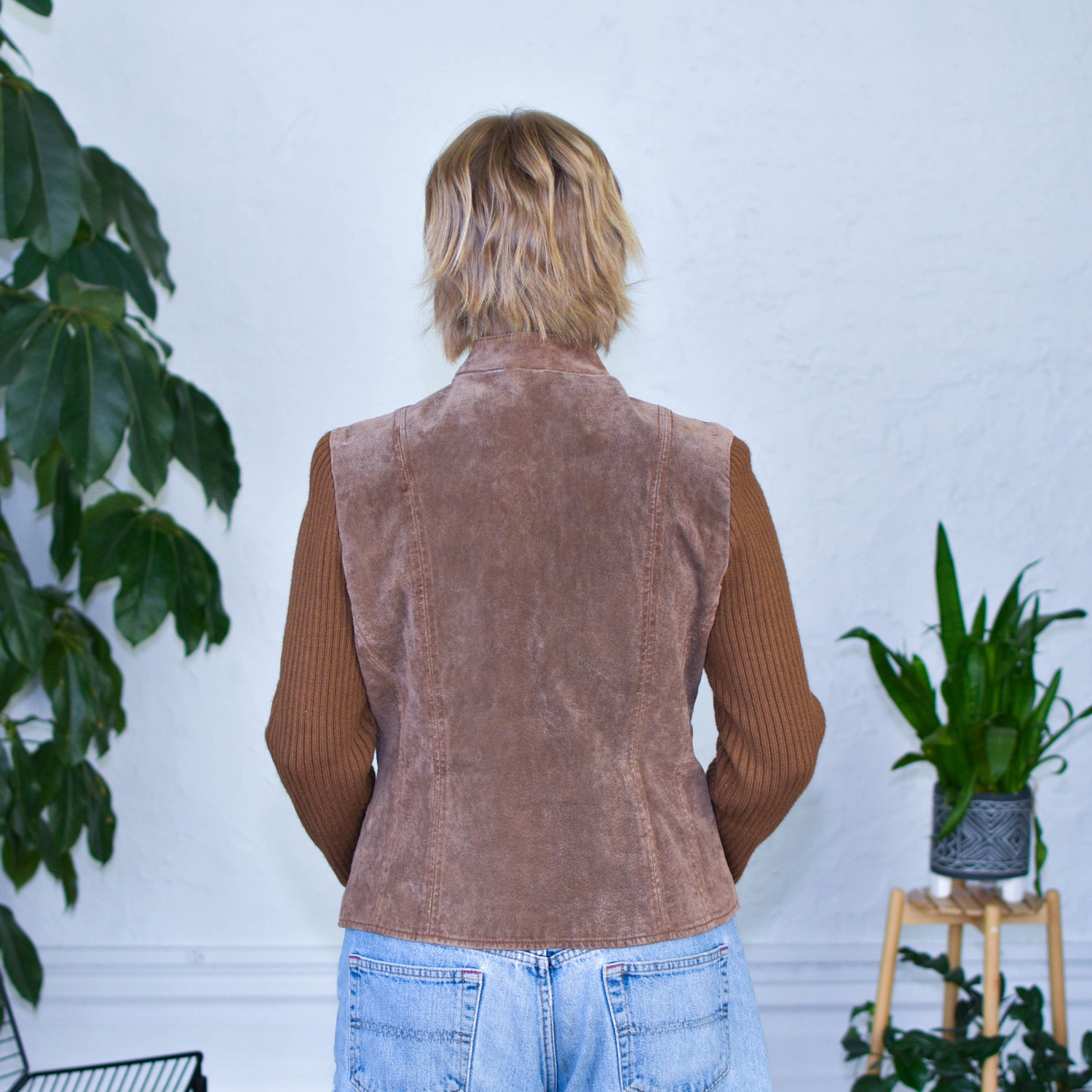 Vintage Y2K Live a Little Leather & Knit Jacket