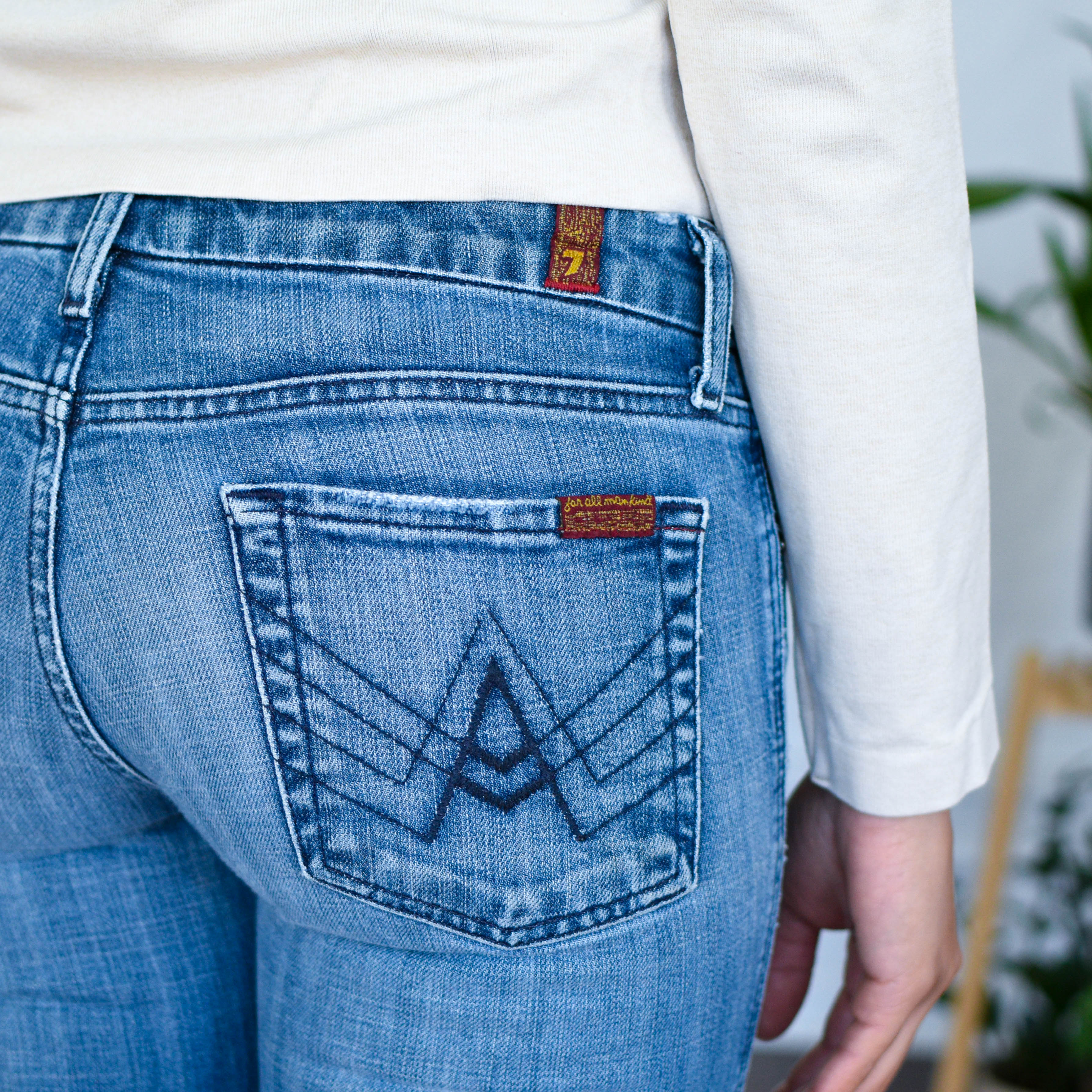 Vintage 7 For All Mankind Low Rise Bootcut Jeans