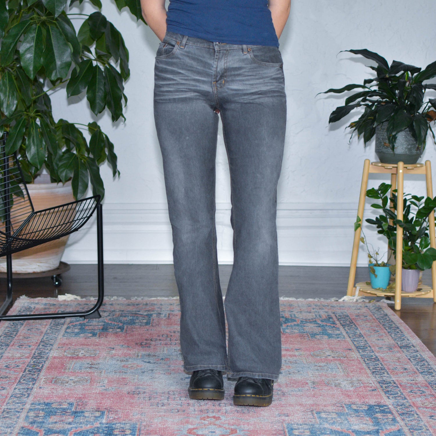 Y2k Guess Grey Faded Flare Jeans