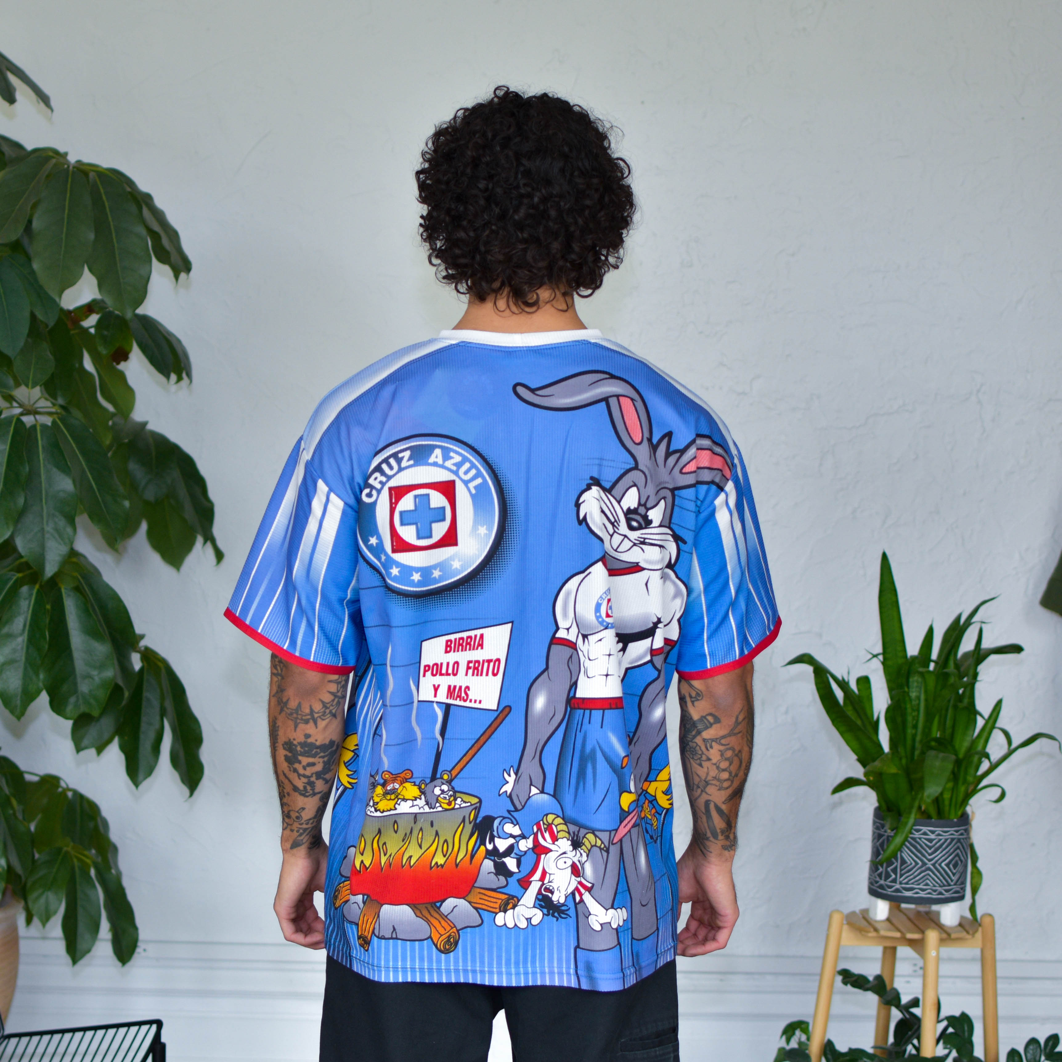 Vintage Cruz Azul Mascot Caricature AOP Jersey