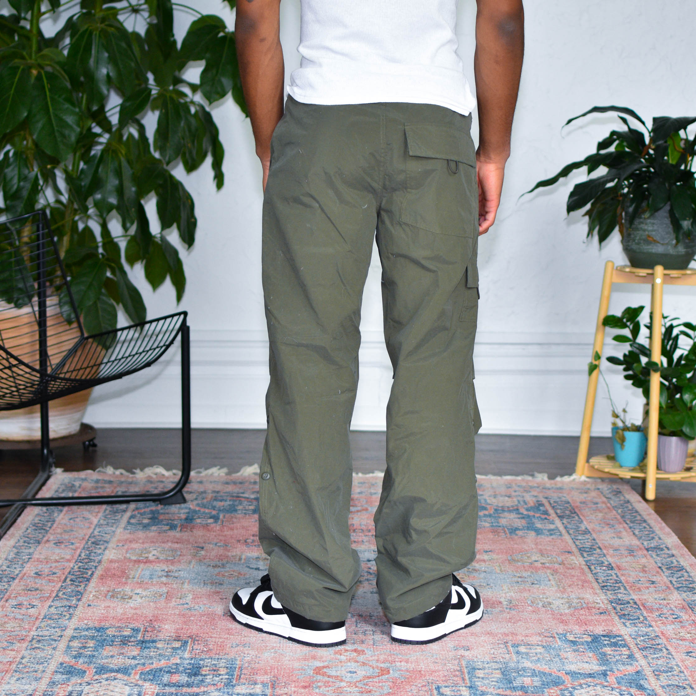 Y2k No Boundaries Olive Nylon Pants