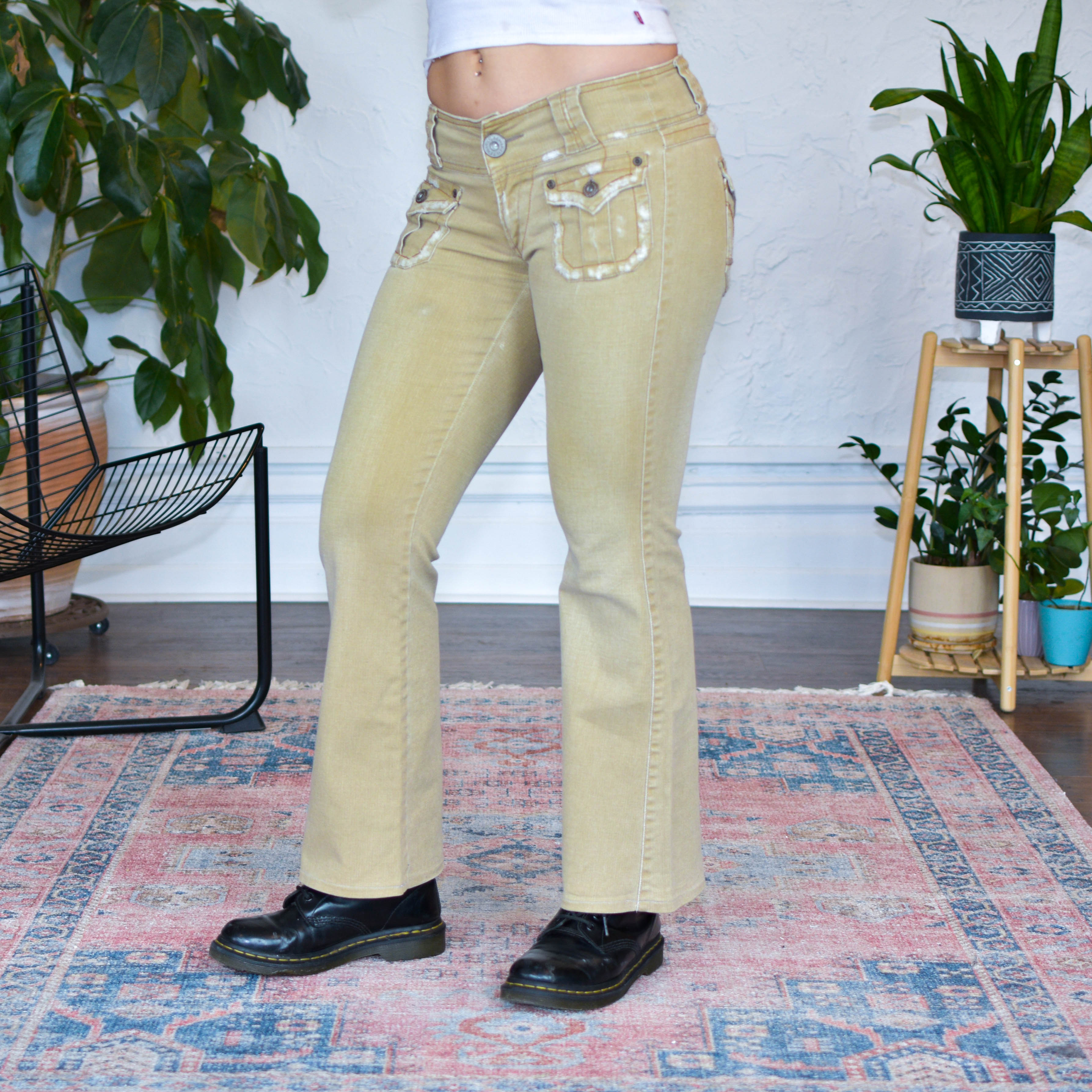 Vintage Y2K Z. Cavaricci Tan Low Rise Flare Pants