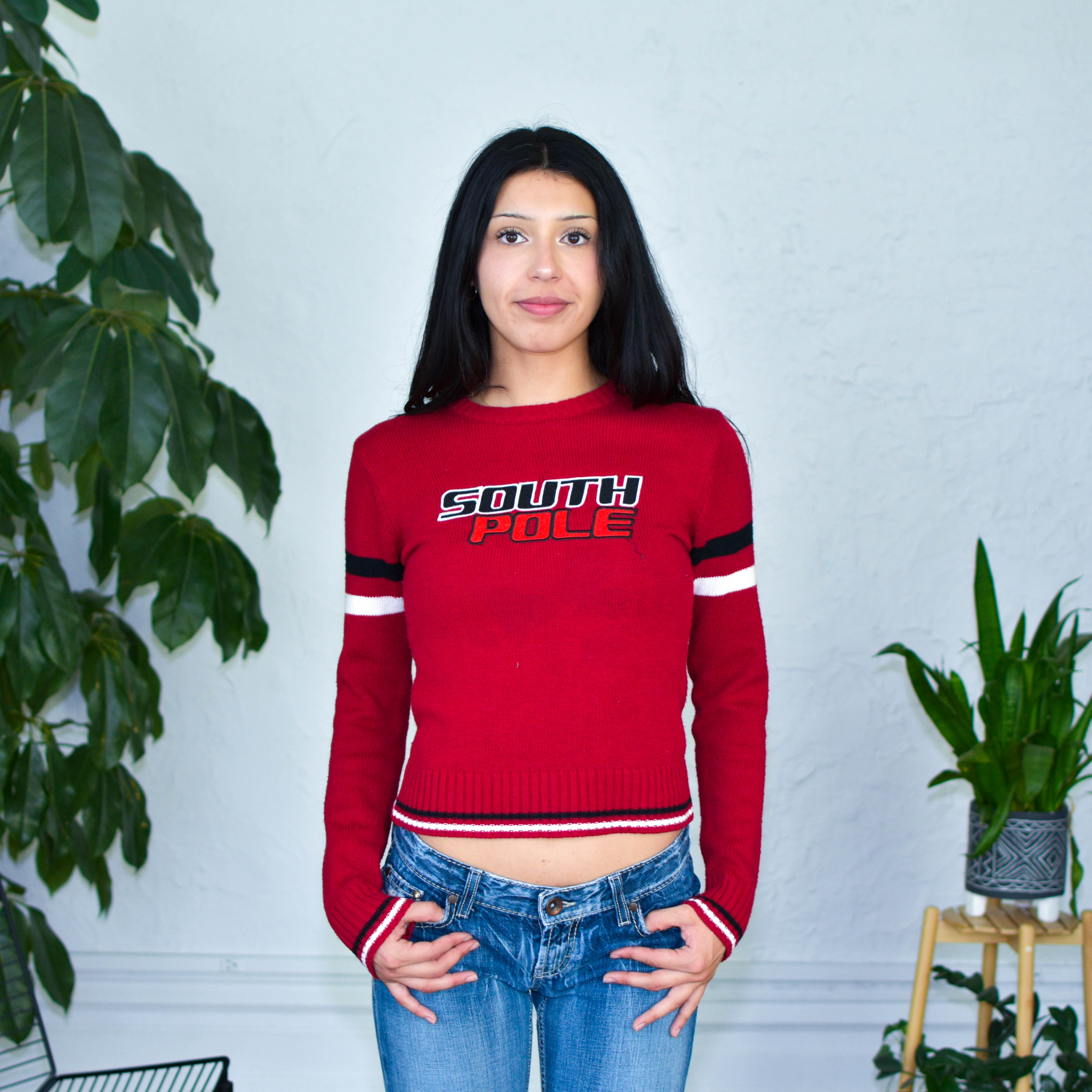 Vintage Y2K South Pole Knit Long-Sleeve Sweatshirt