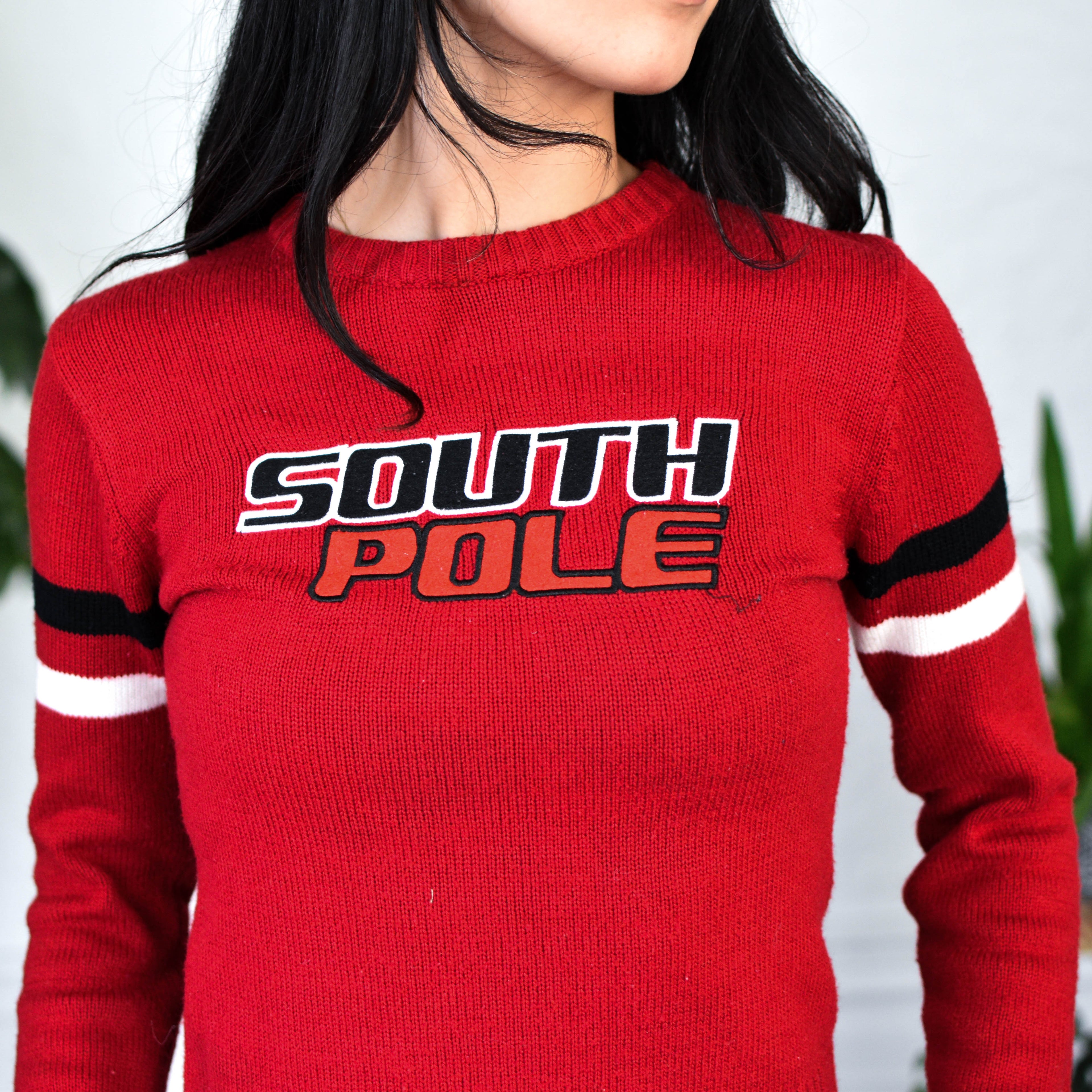 Vintage Y2K South Pole Knit Long-Sleeve Sweatshirt