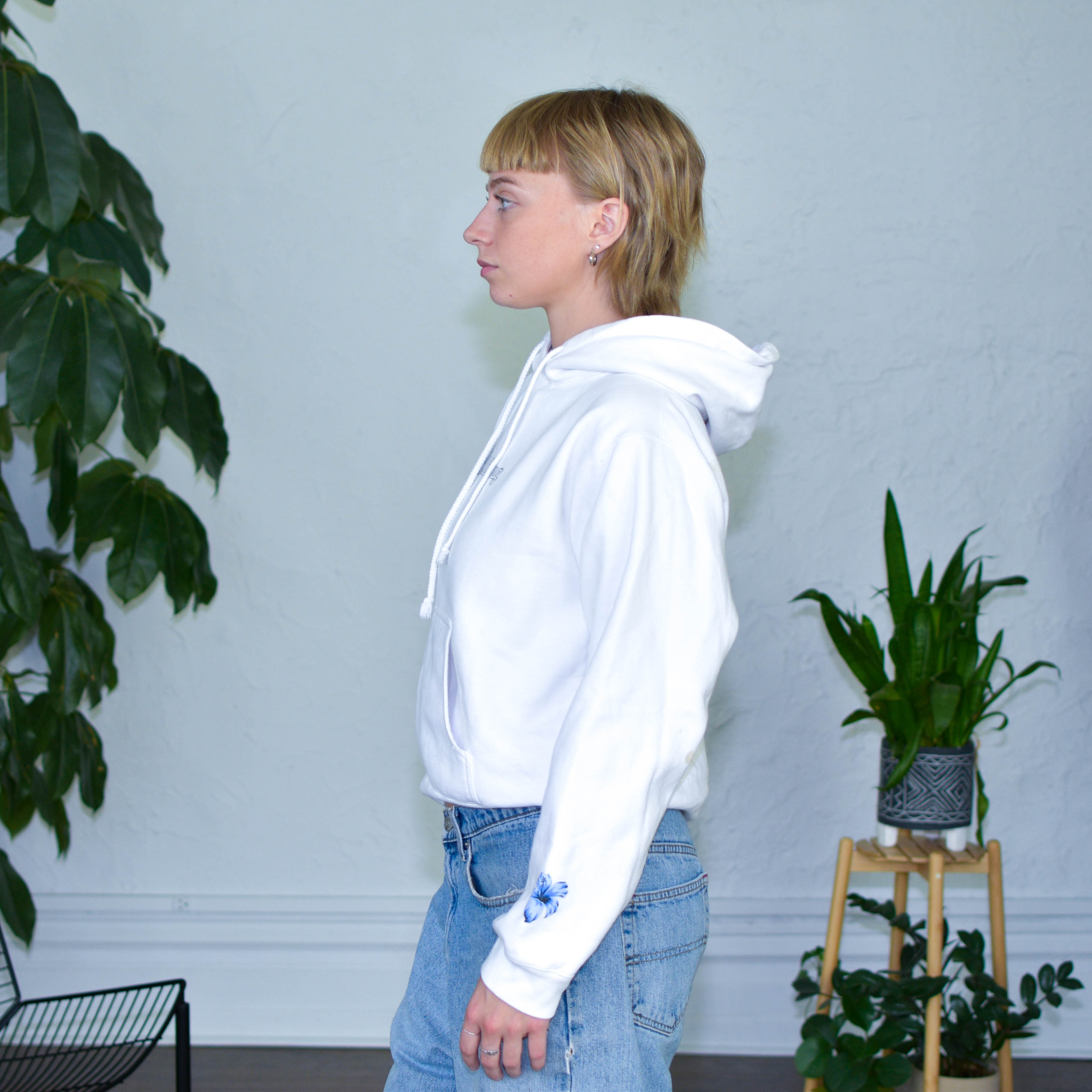 Y2K Billabong Femme Signature White Hoodie