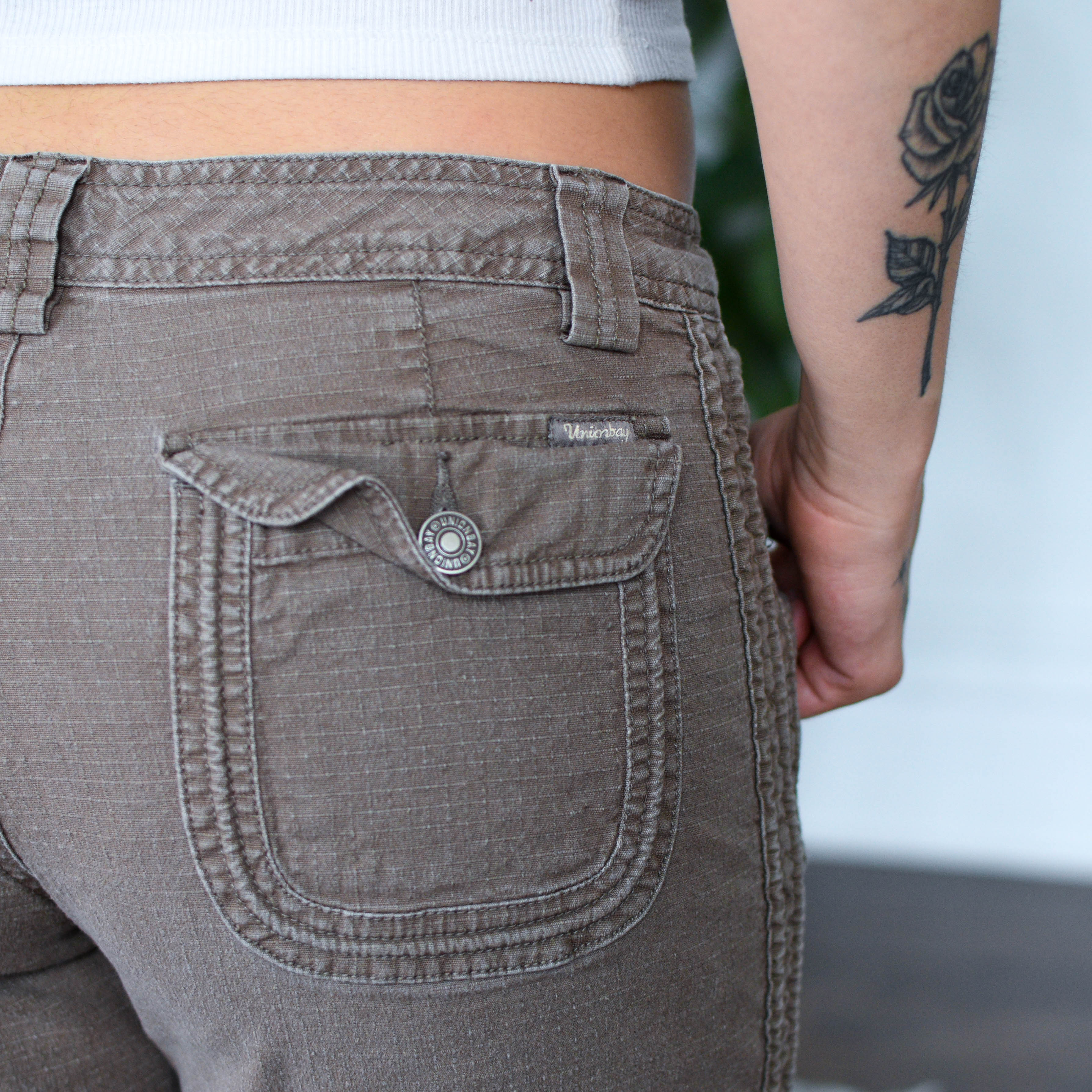 Vintage Union Bay Rip Stop Flower Patch Pants