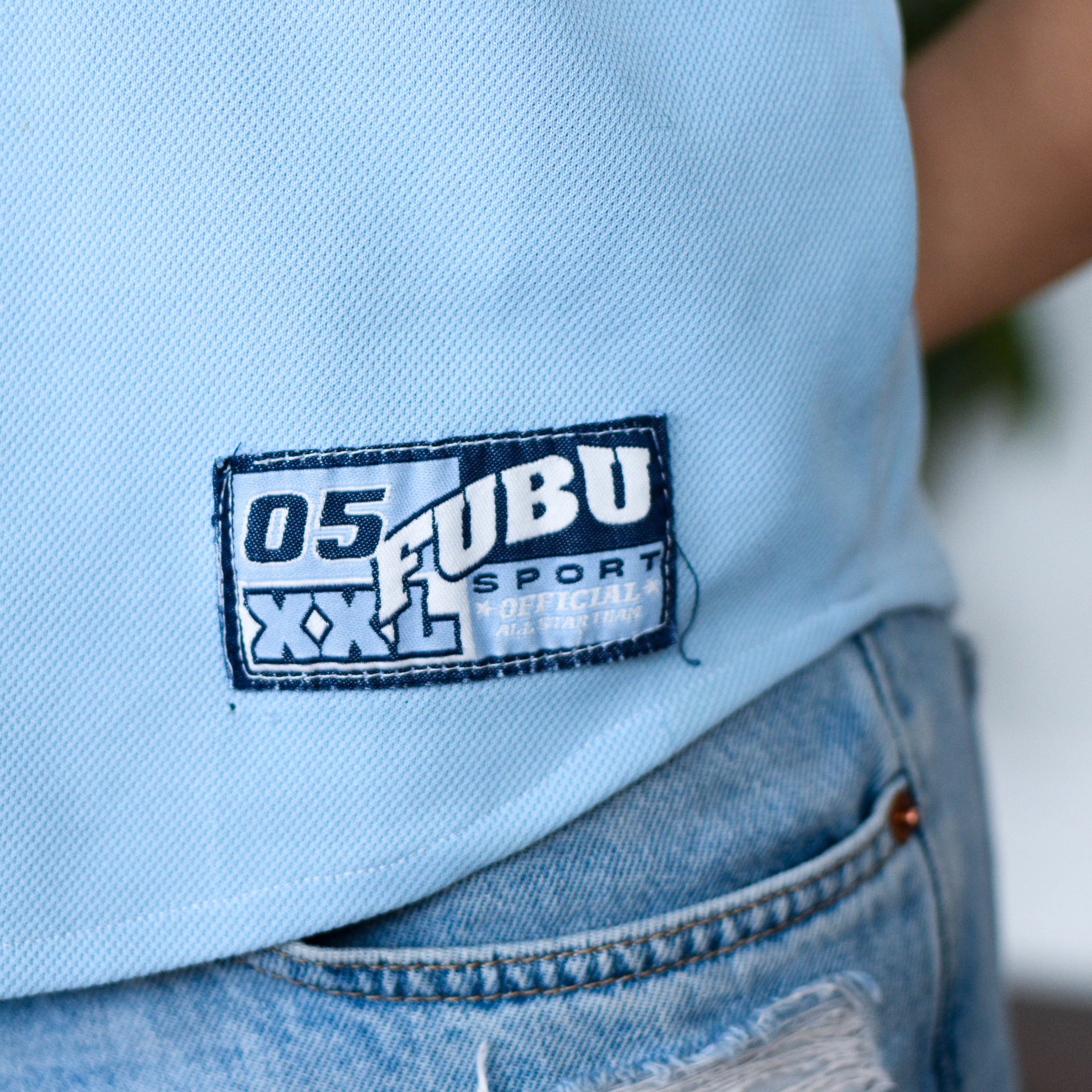 Vintage Y2K FUBU Baby Blue Baseball Jersey