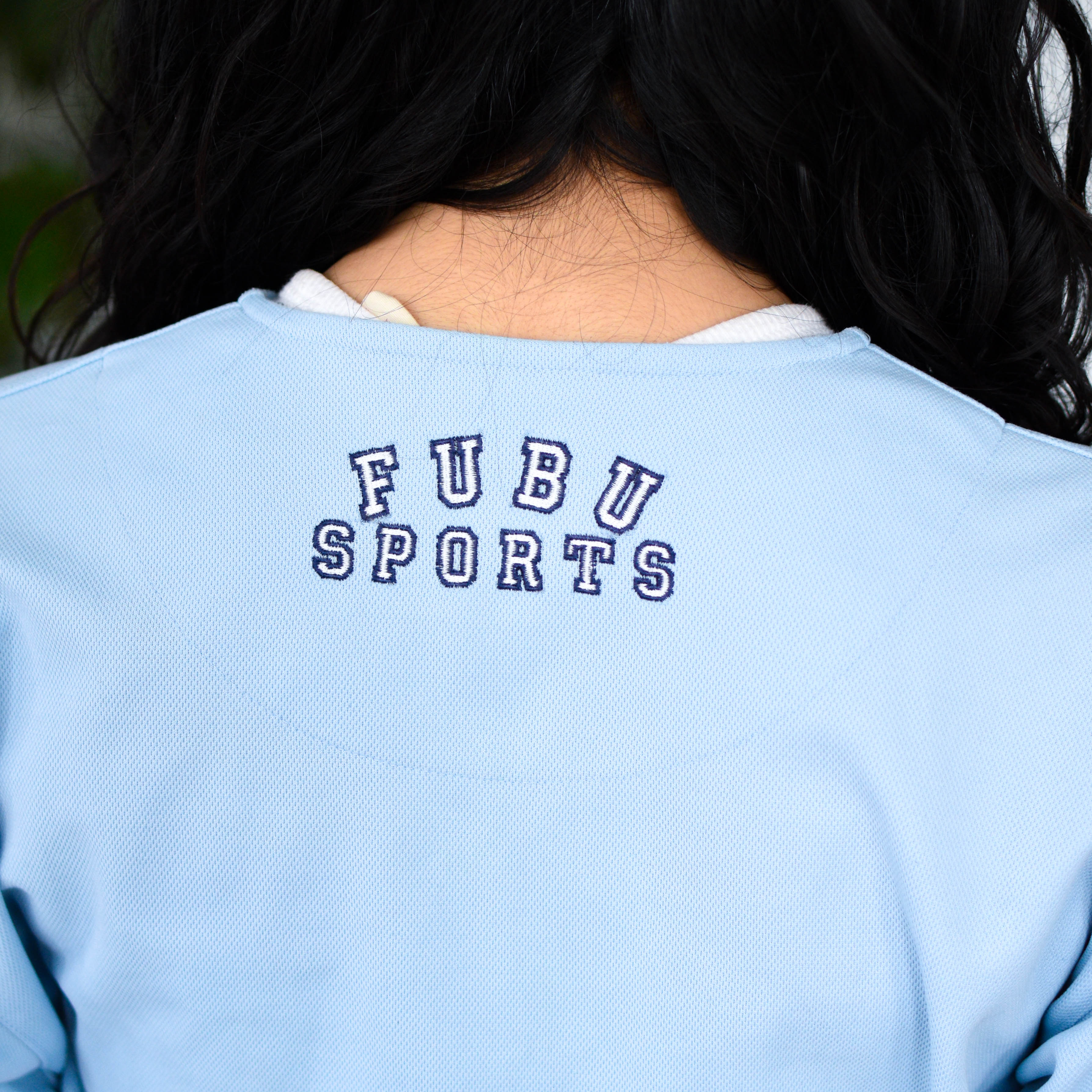 Vintage Y2K FUBU Baby Blue Baseball Jersey