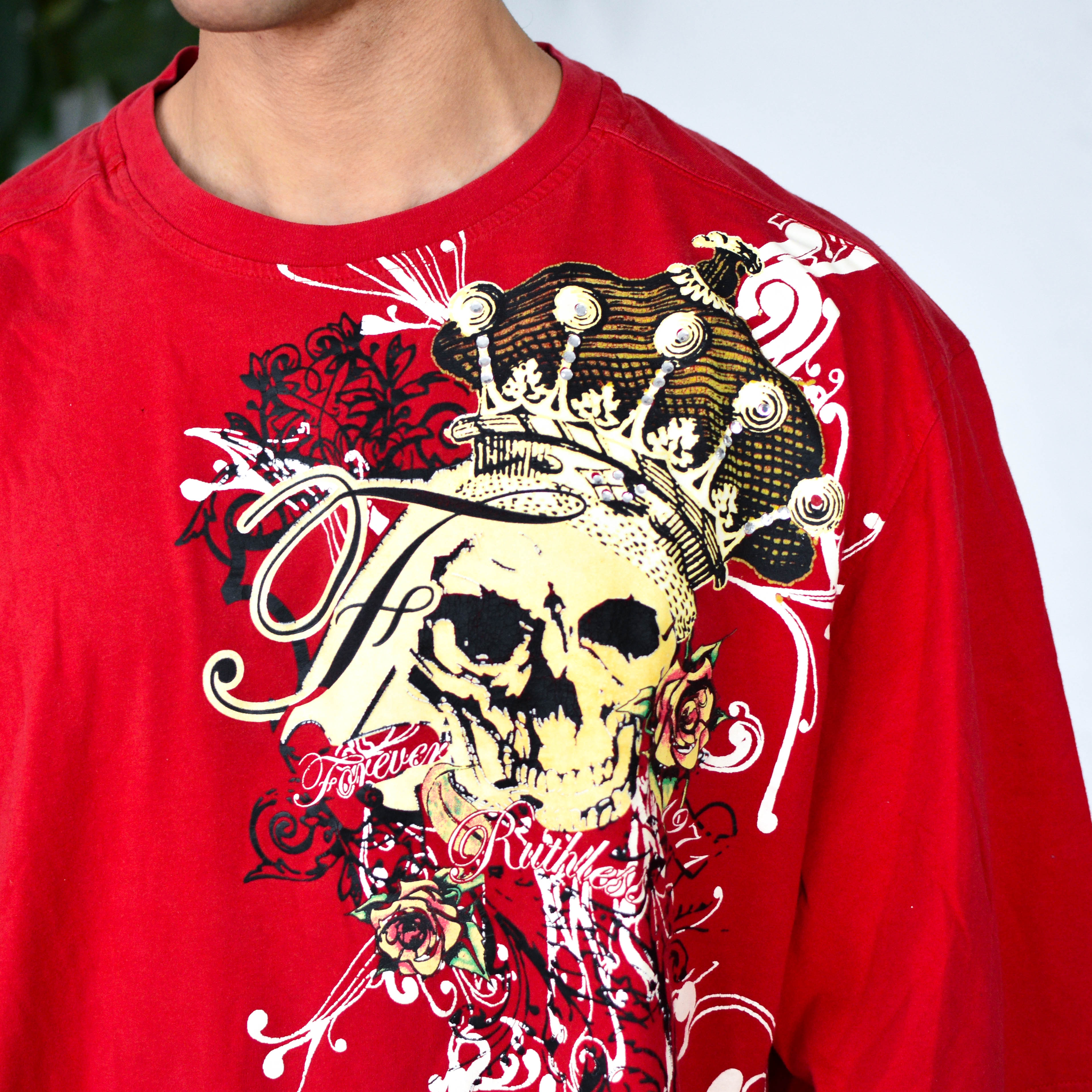 Y2K Ruthless Art AOP Skull T-Shirt