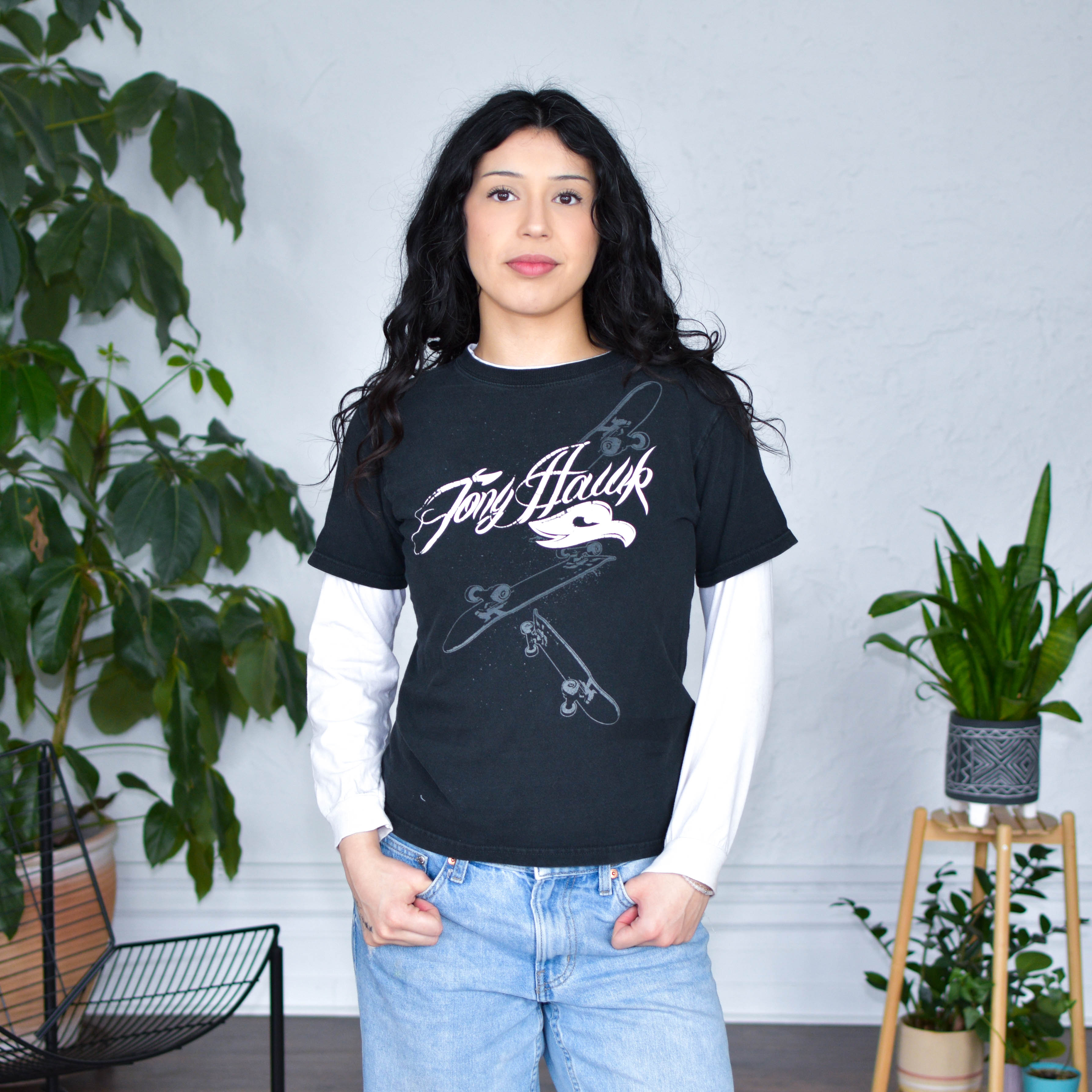 Vintage Y2K Tony Hawk Double Sleeve Graphic Tee