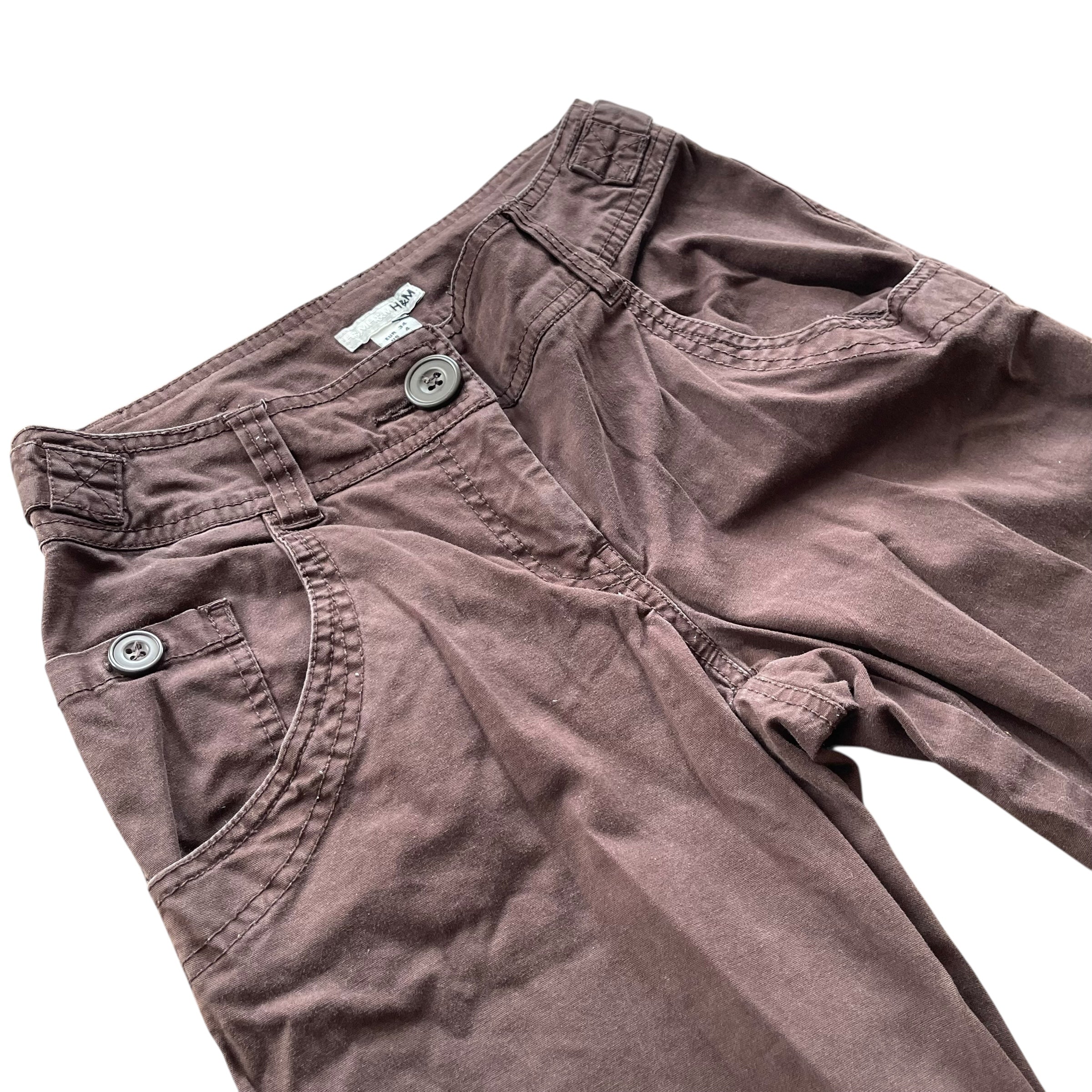 Y2K H&M Straight Leg Brown Cargo Pants