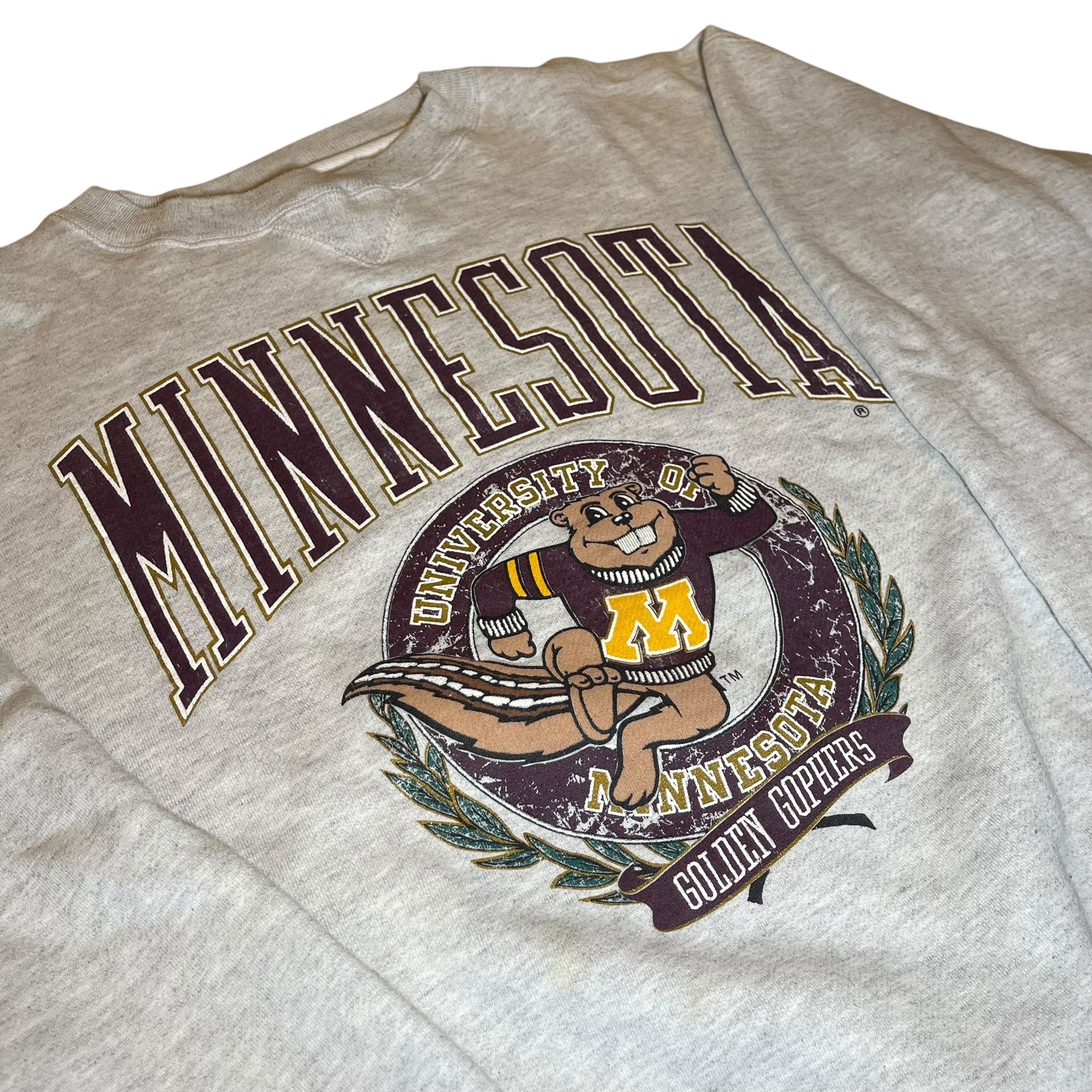 Vintage 90s University of Minnesota Gophers Gray Crewneck