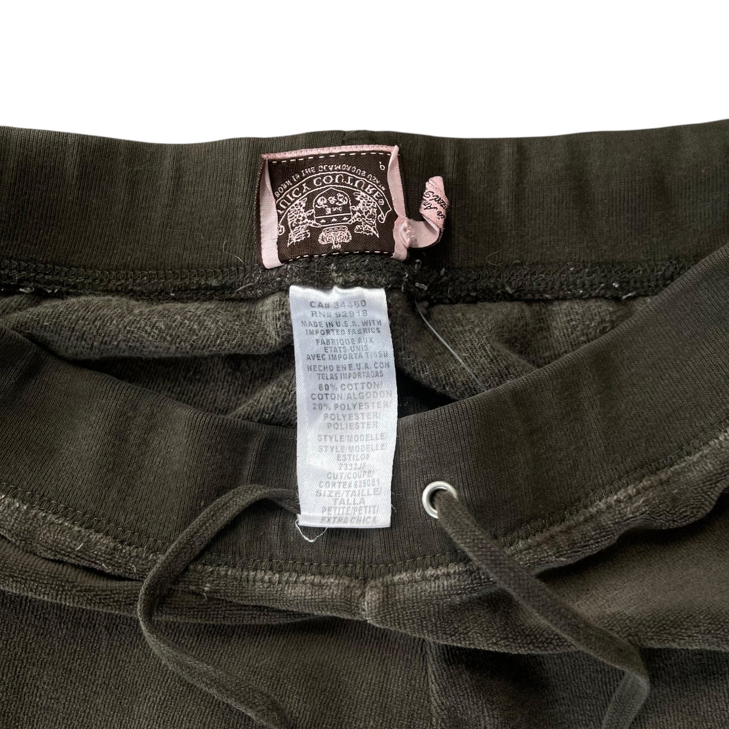 Y2K Juicy Couture Velour Bedazzled Olive Sweatpants