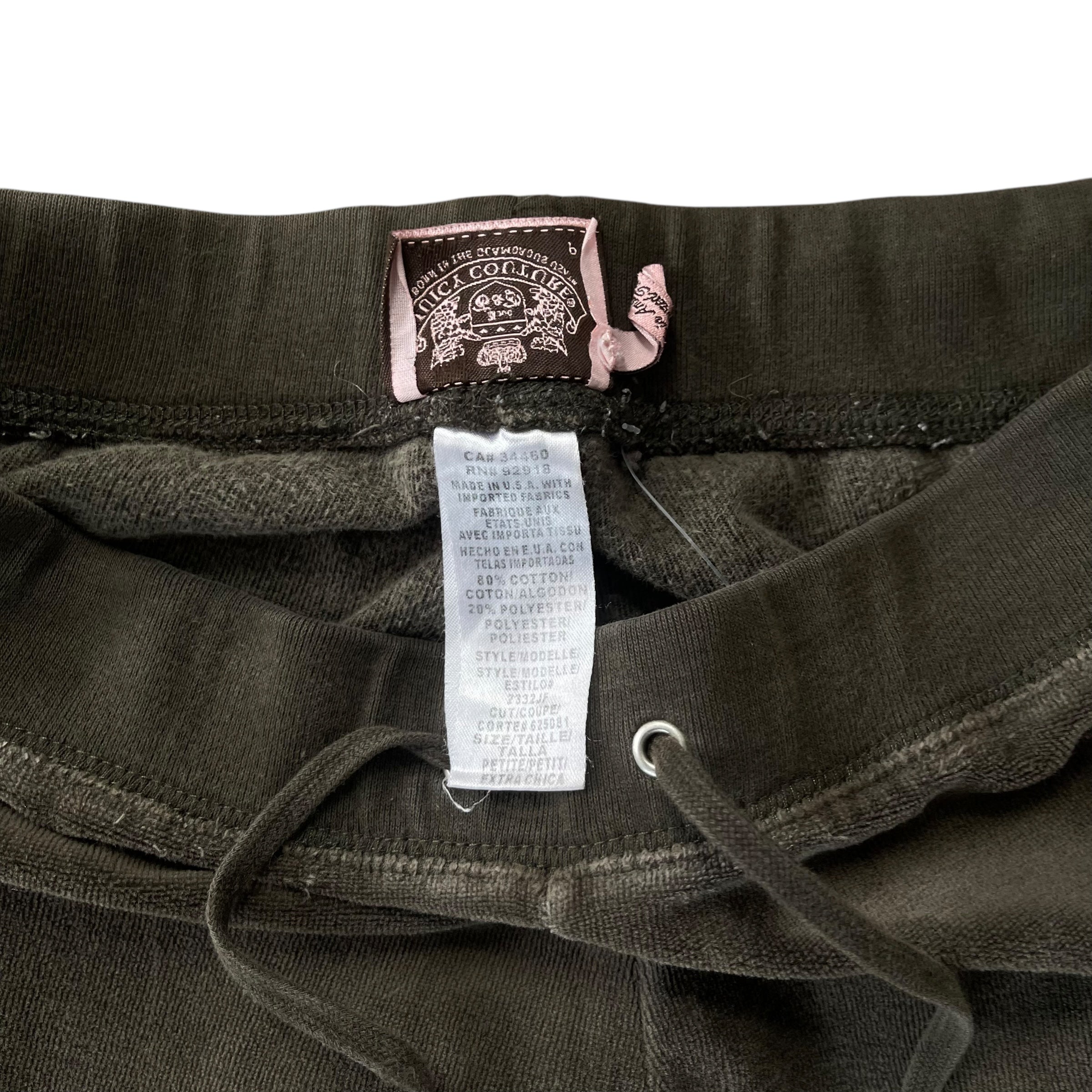 Y2K Juicy Couture Velour Bedazzled Olive Sweatpants