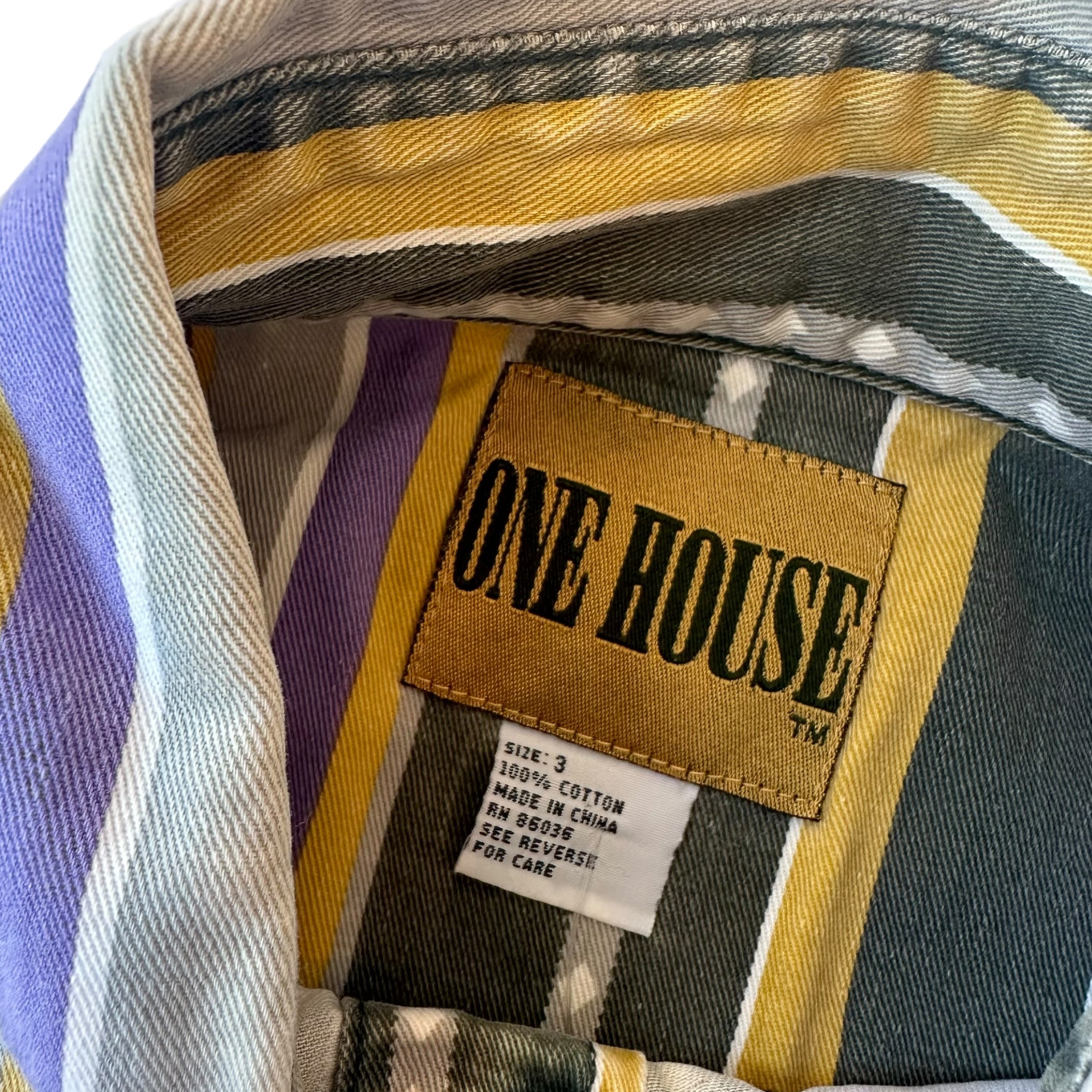 One House Vintage Stripped Button Up Shirt