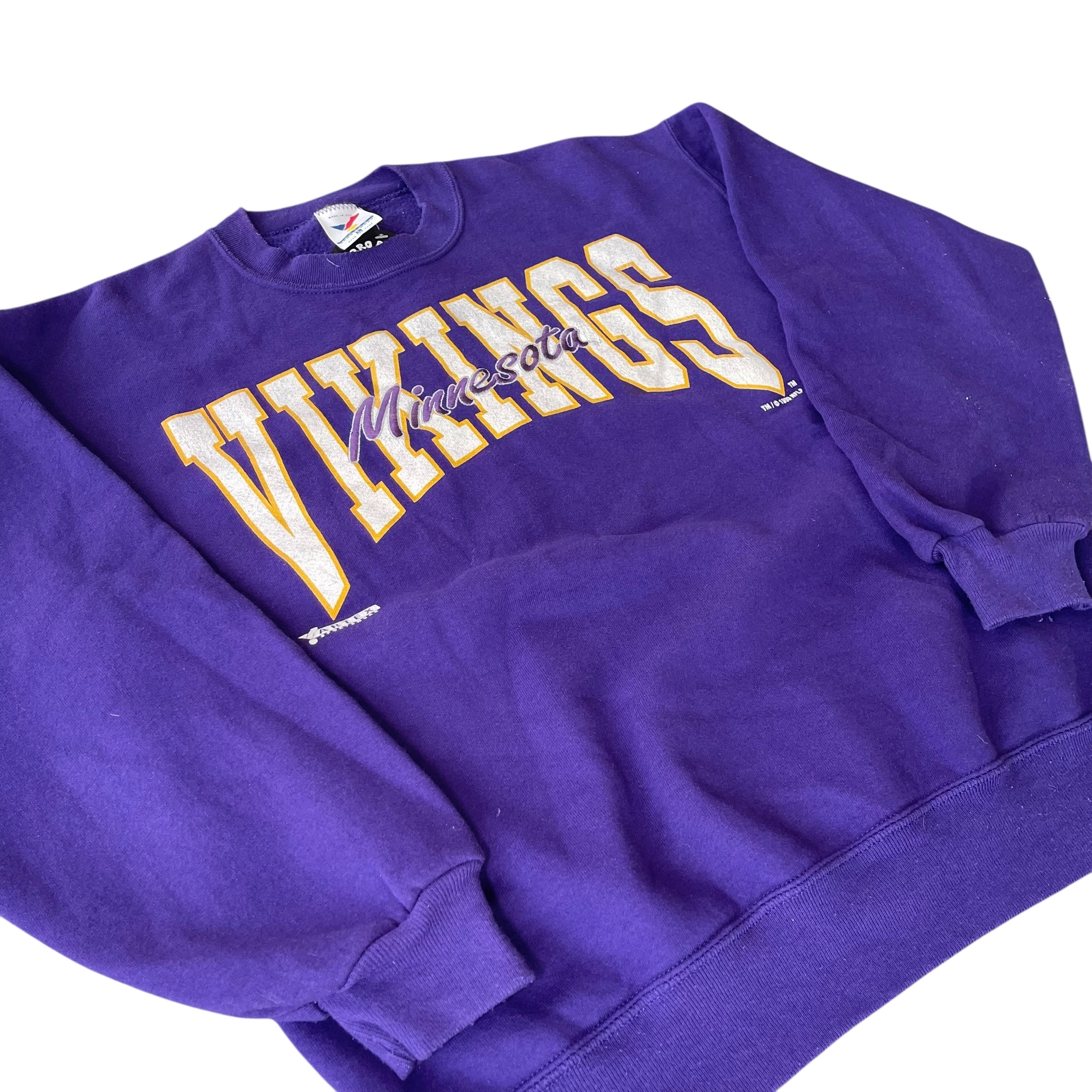 Vintage 1993 Minnesota Vikings Purple Spellout Crewneck