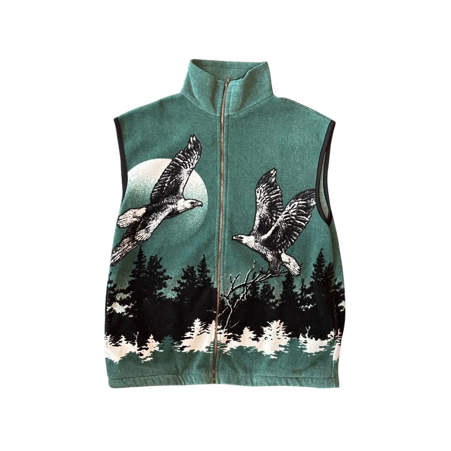 Vintage Eagle Forest Fleece Vest
