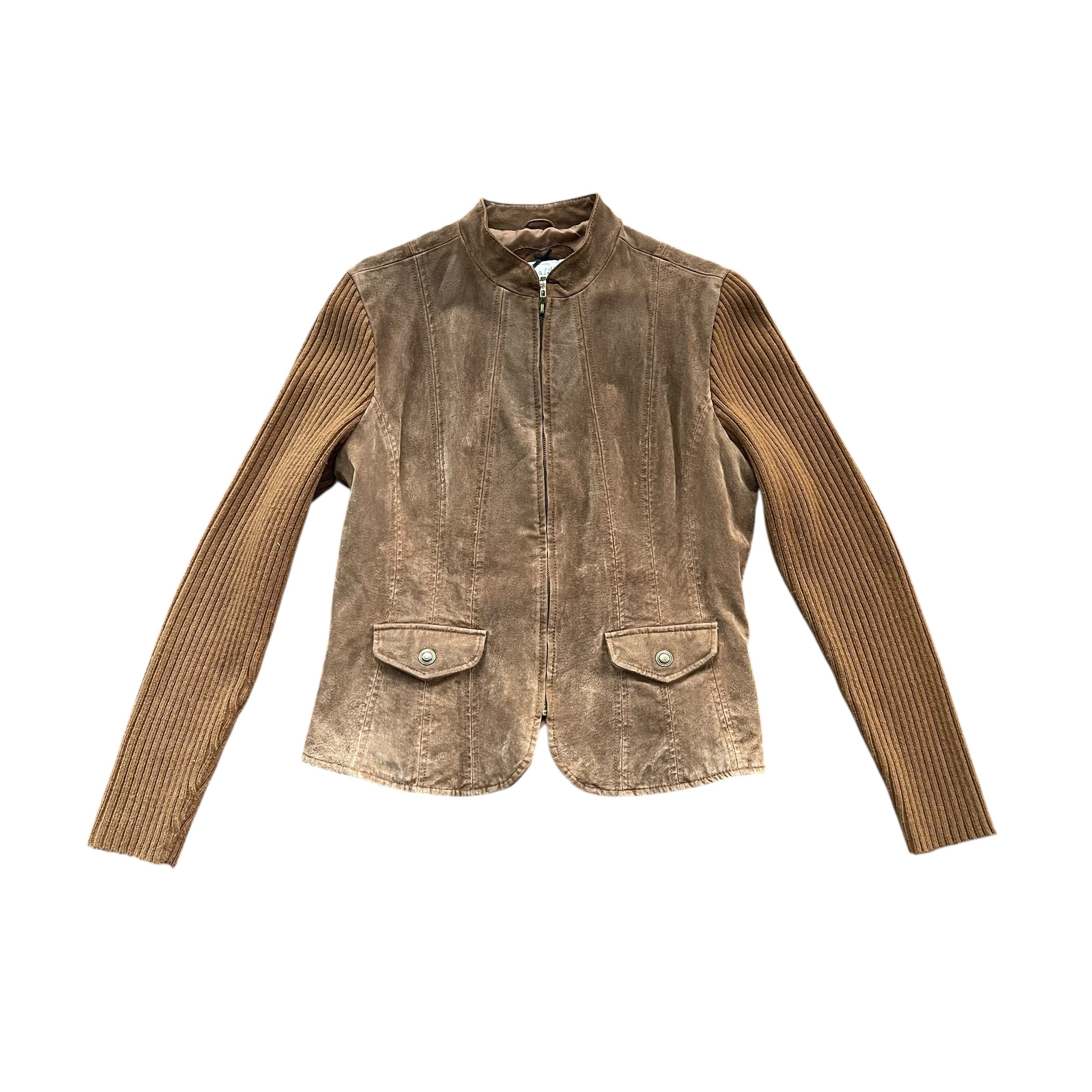 Vintage Y2K Live a Little Leather & Knit Jacket