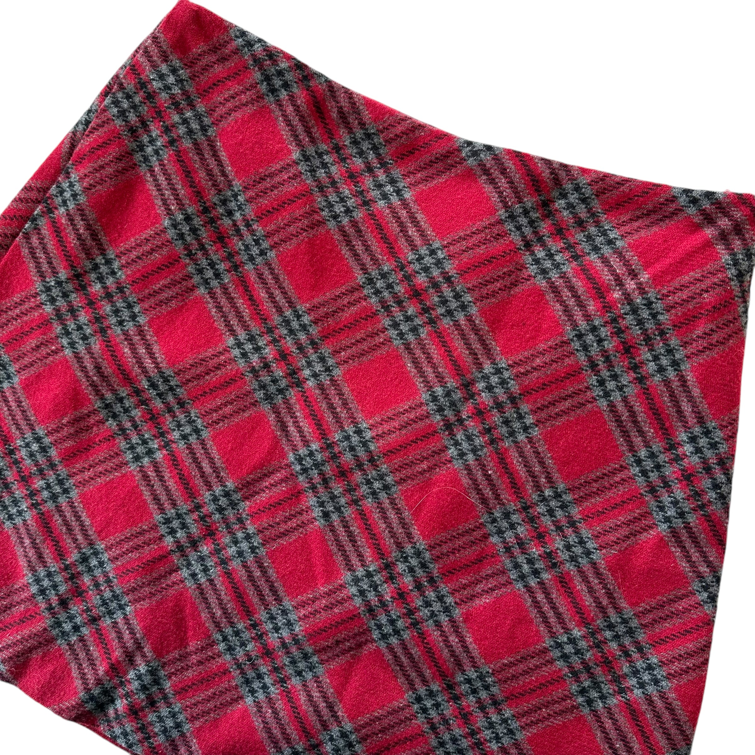 Vintage Red Plaid Mini Skirt