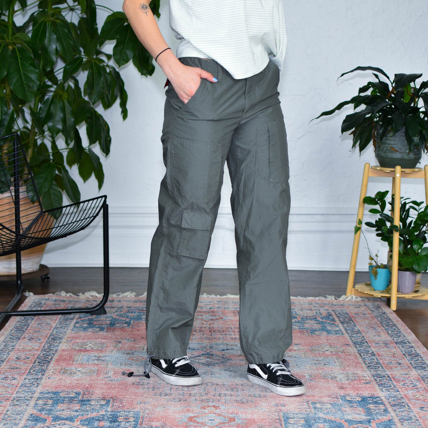 Y2k Xhilaration Green Track Pants