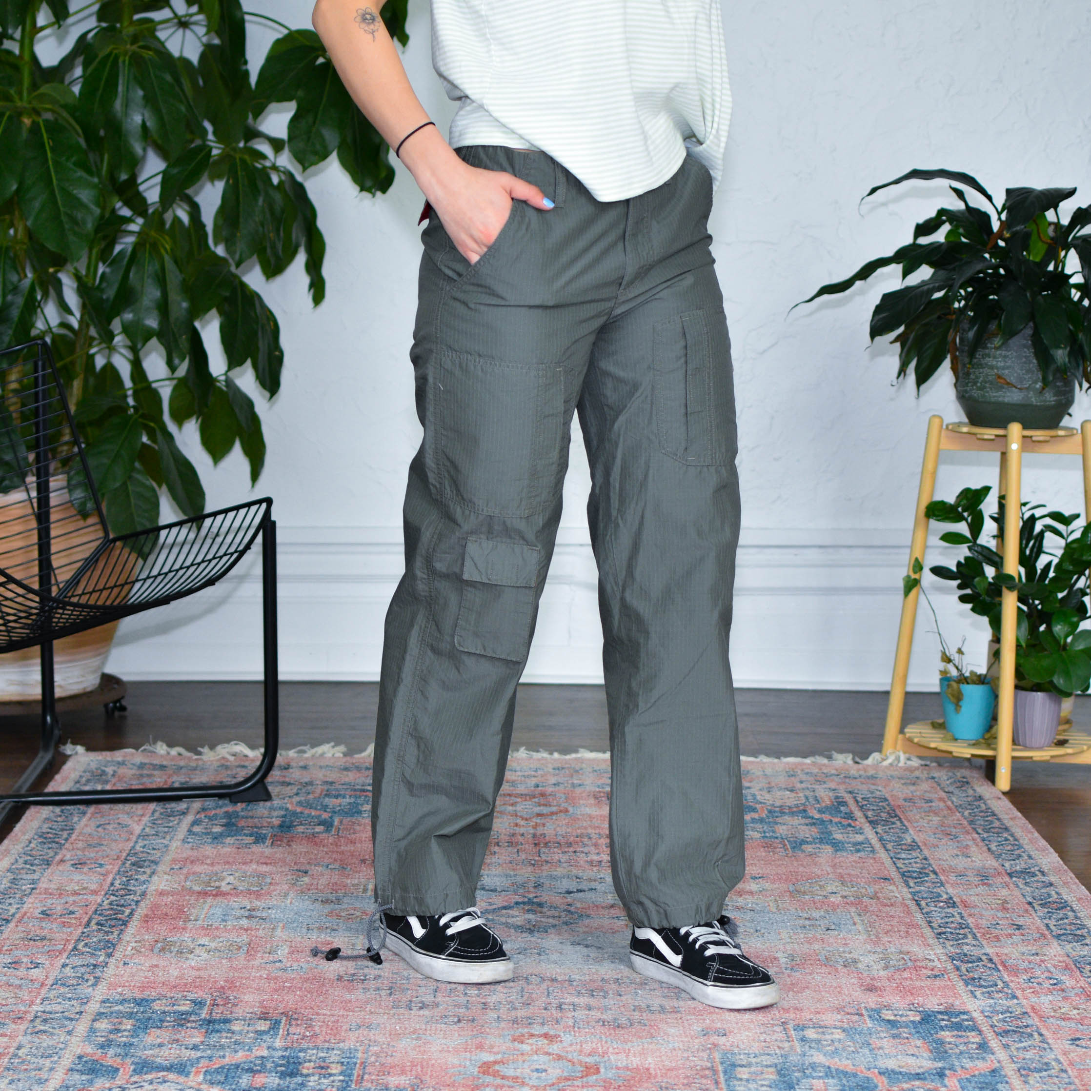 Y2k Xhilaration Green Track Pants