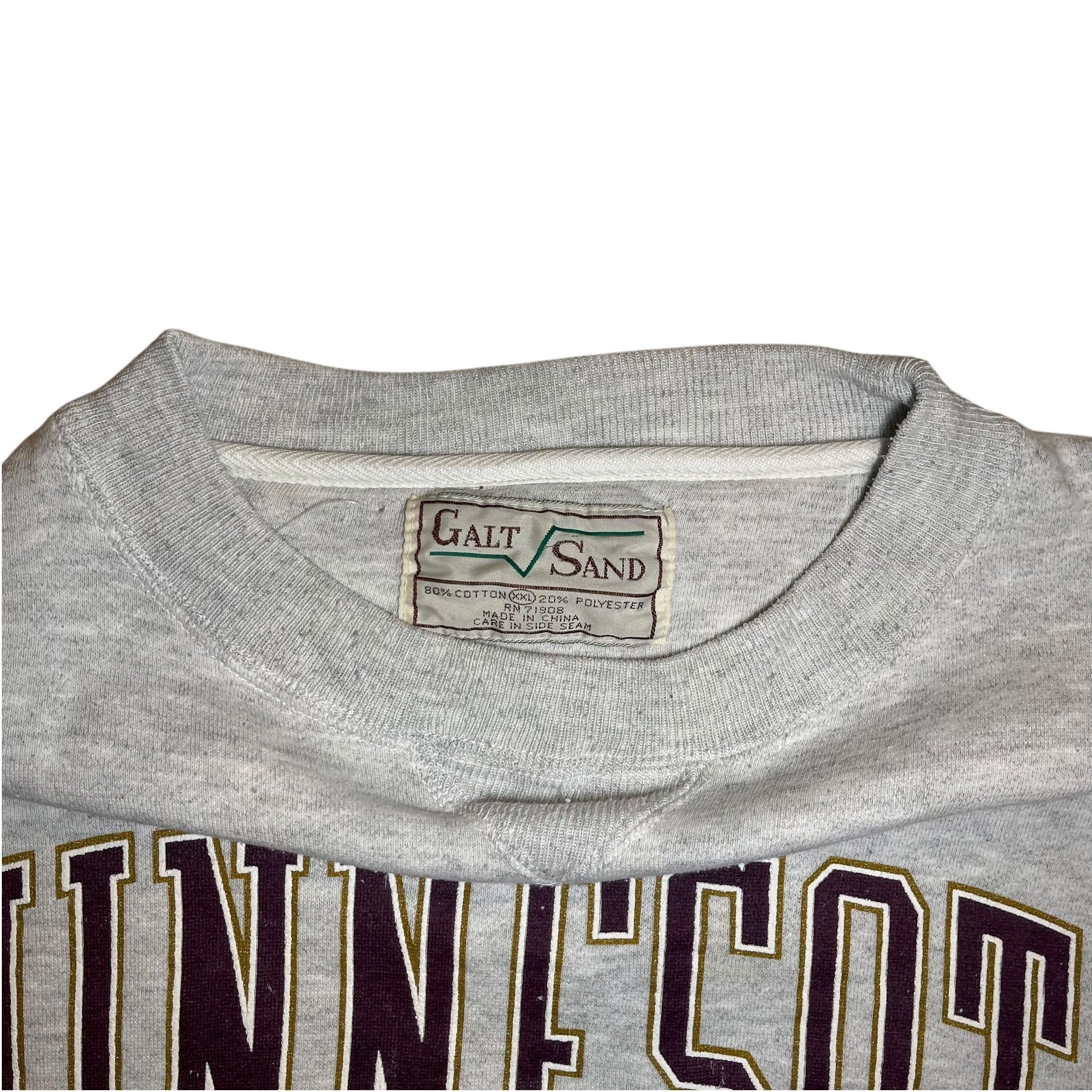 Vintage 90s University of Minnesota Gophers Gray Crewneck