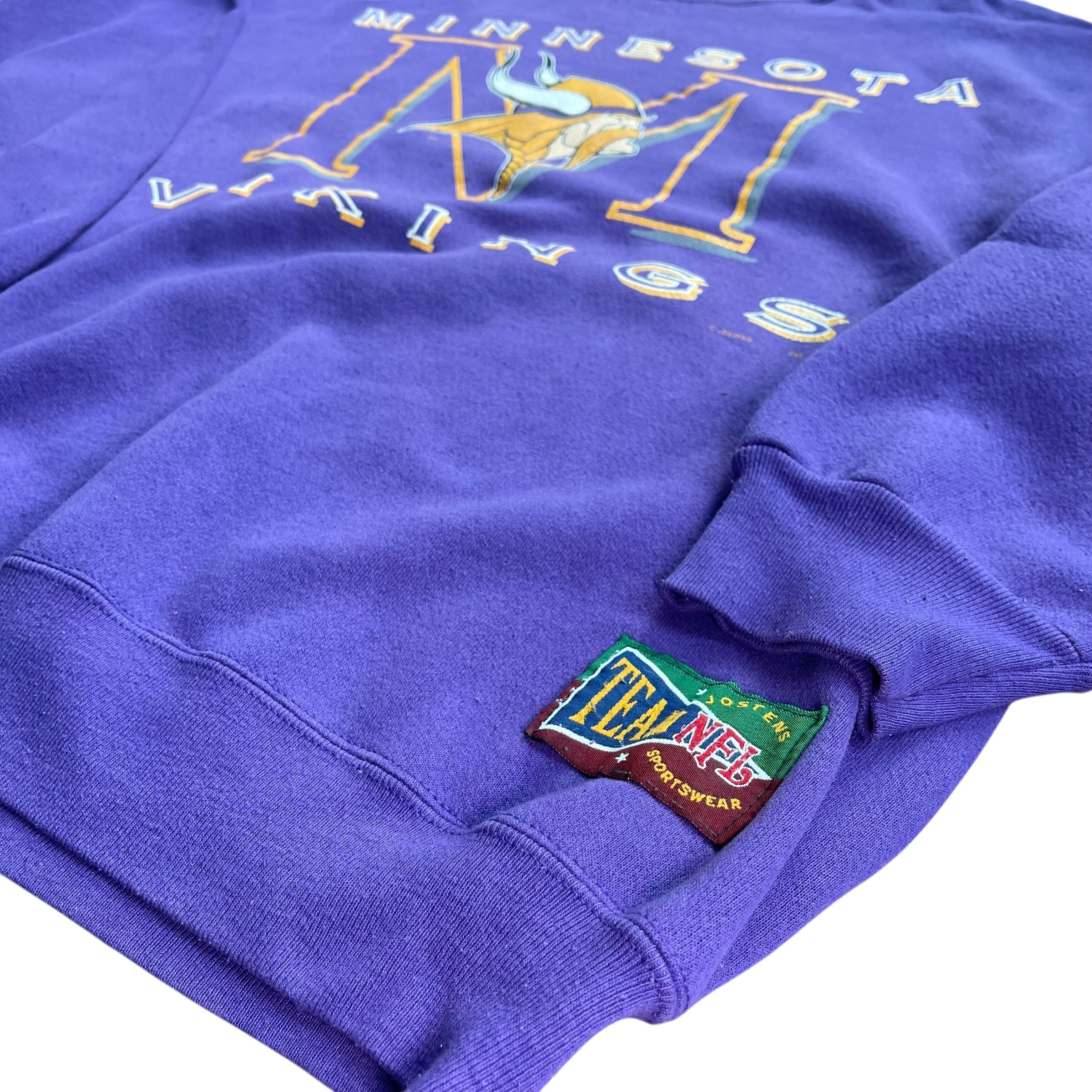 Vintage Minnesota Vikings Purple Signature Spell-Out Crewneck