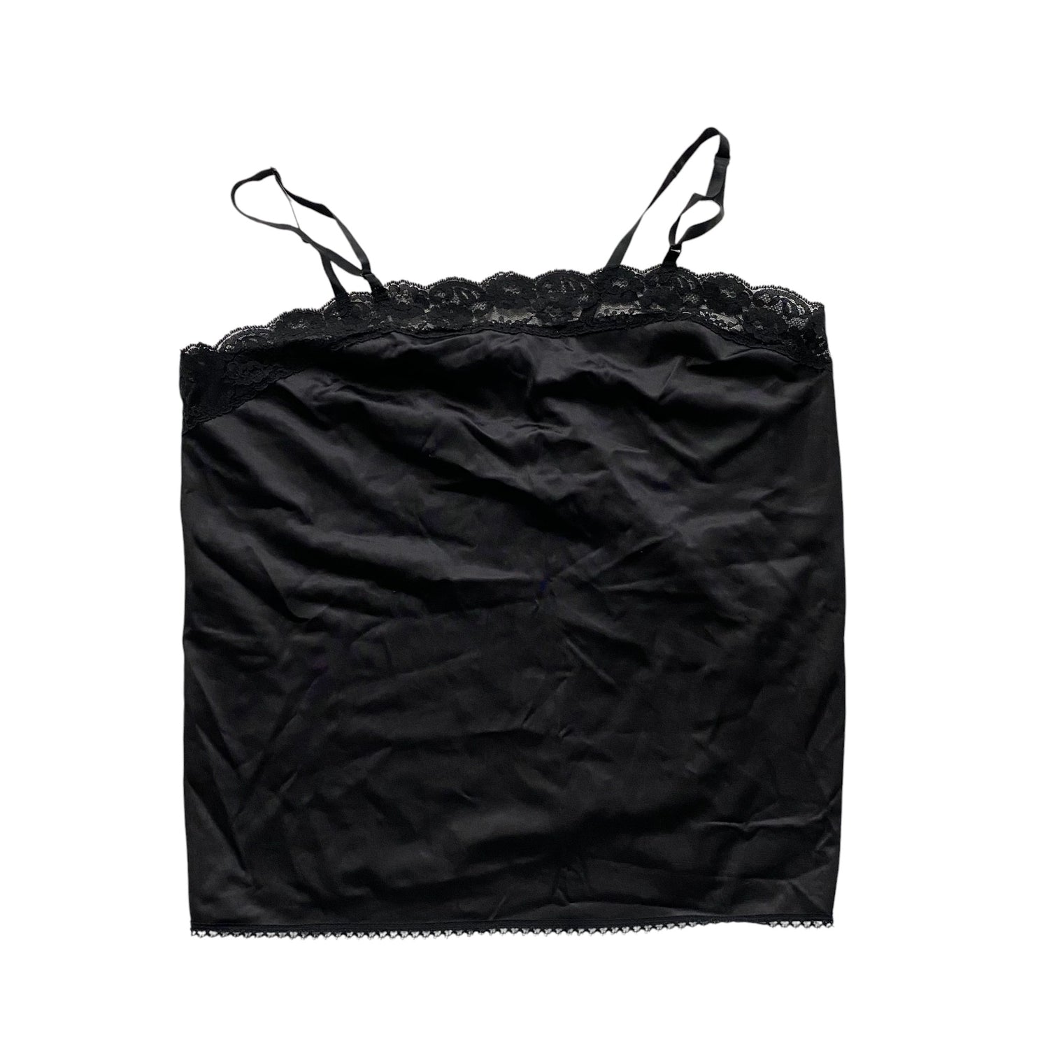 Vintage Black Satin Lacey Lingerie Top