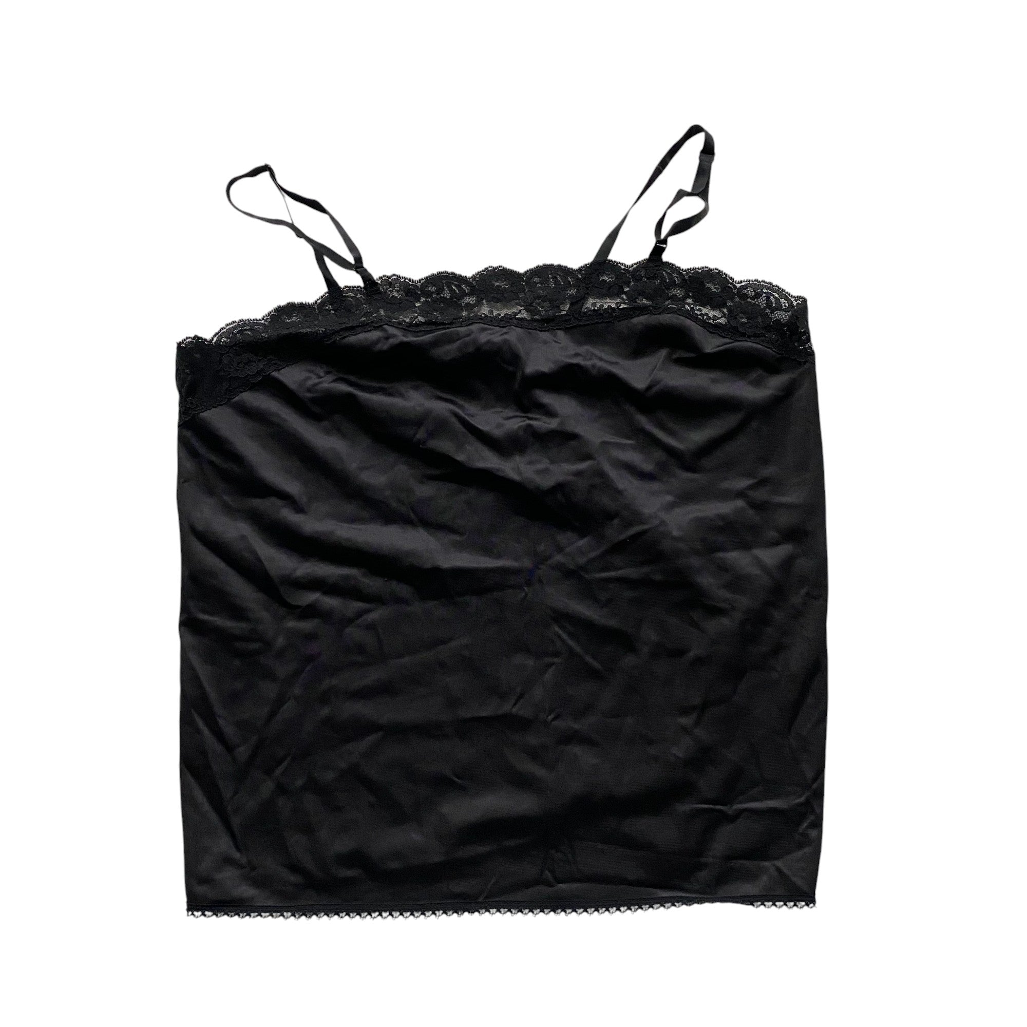 Vintage Black Satin Lacey Lingerie Top