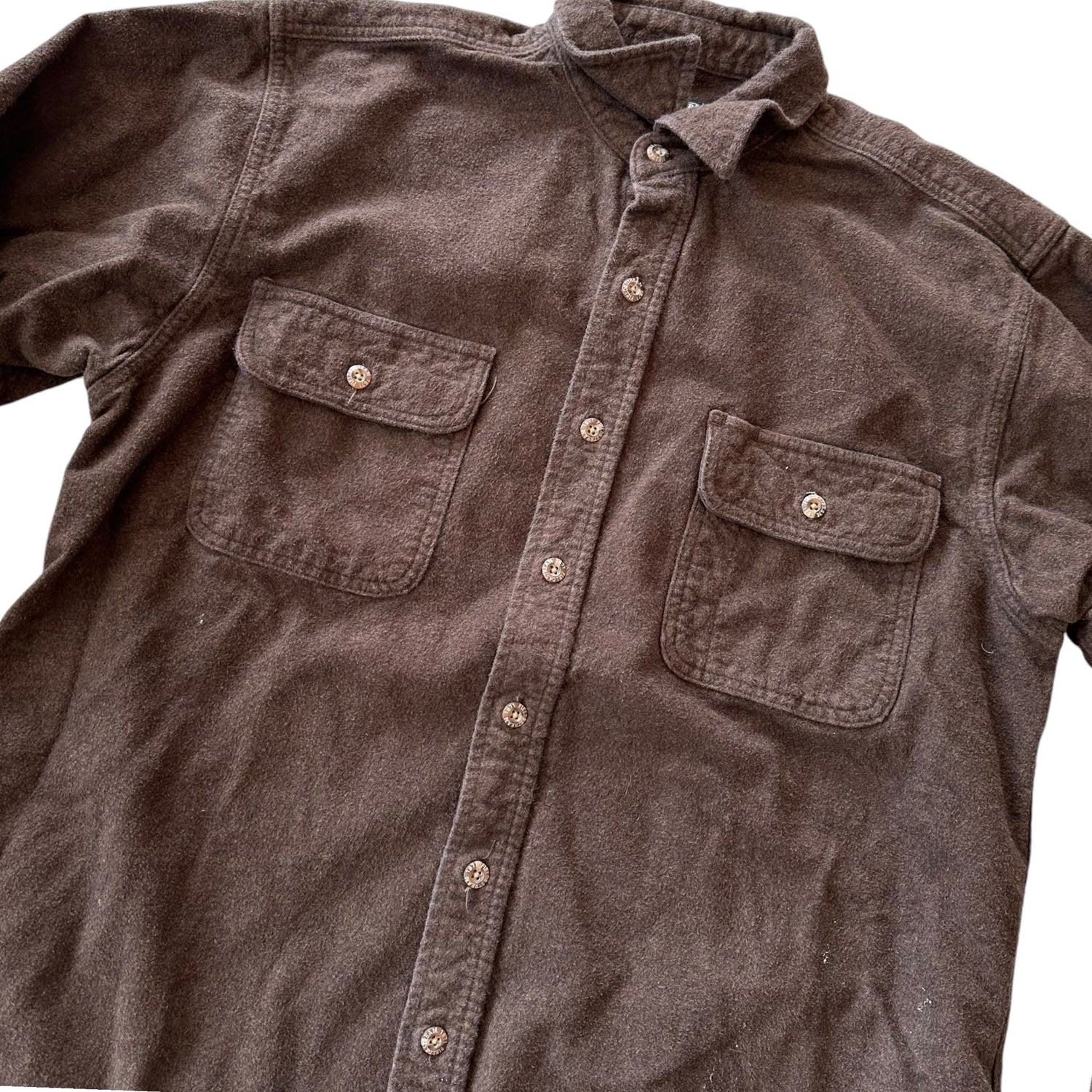 Vintage Brown Long Sleeve Button Up