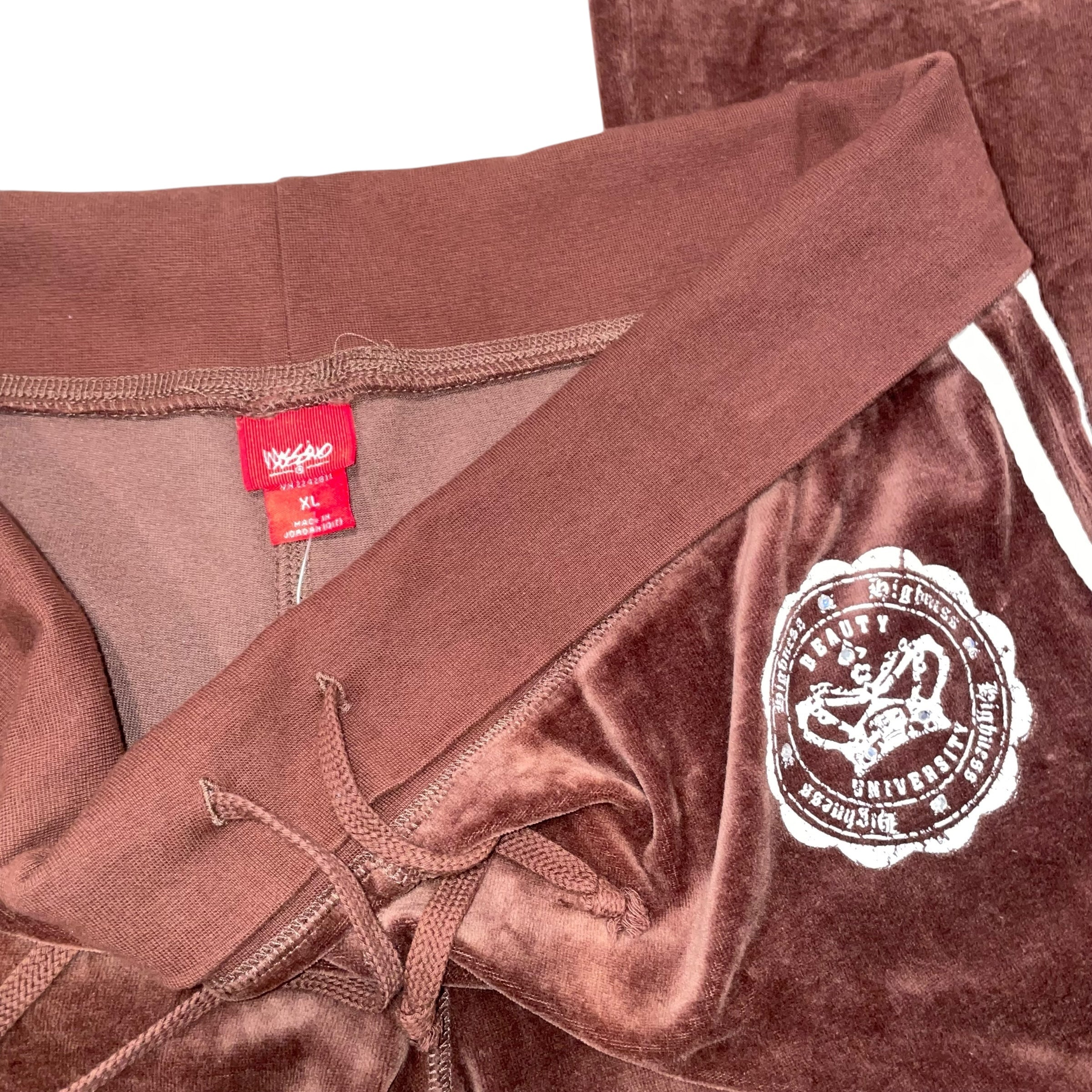 Vintage Y2K Mossimo Brown Velour Flare Track Pants