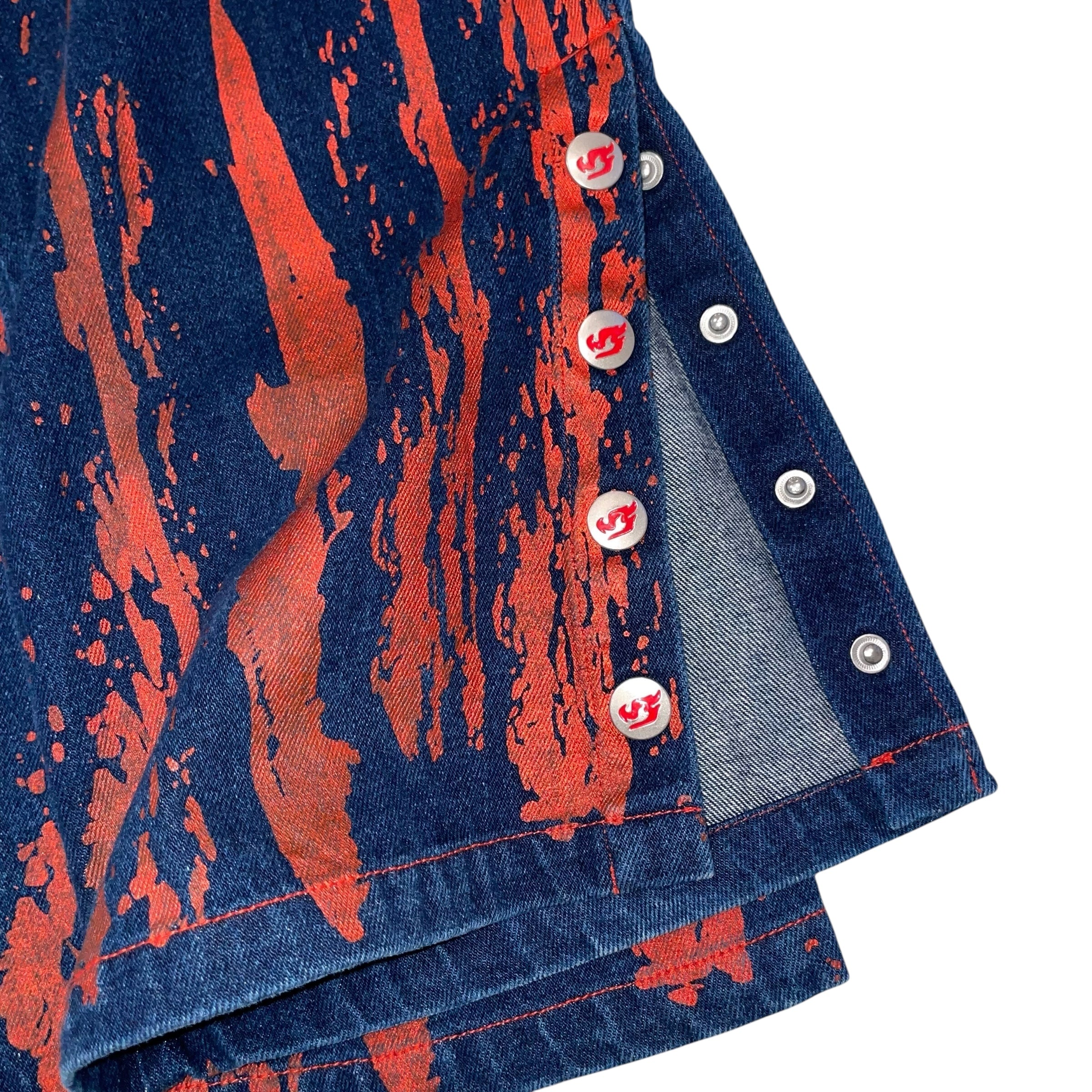 Vintage Y2K Femme Johnny Blaze Flame Denim Jeans