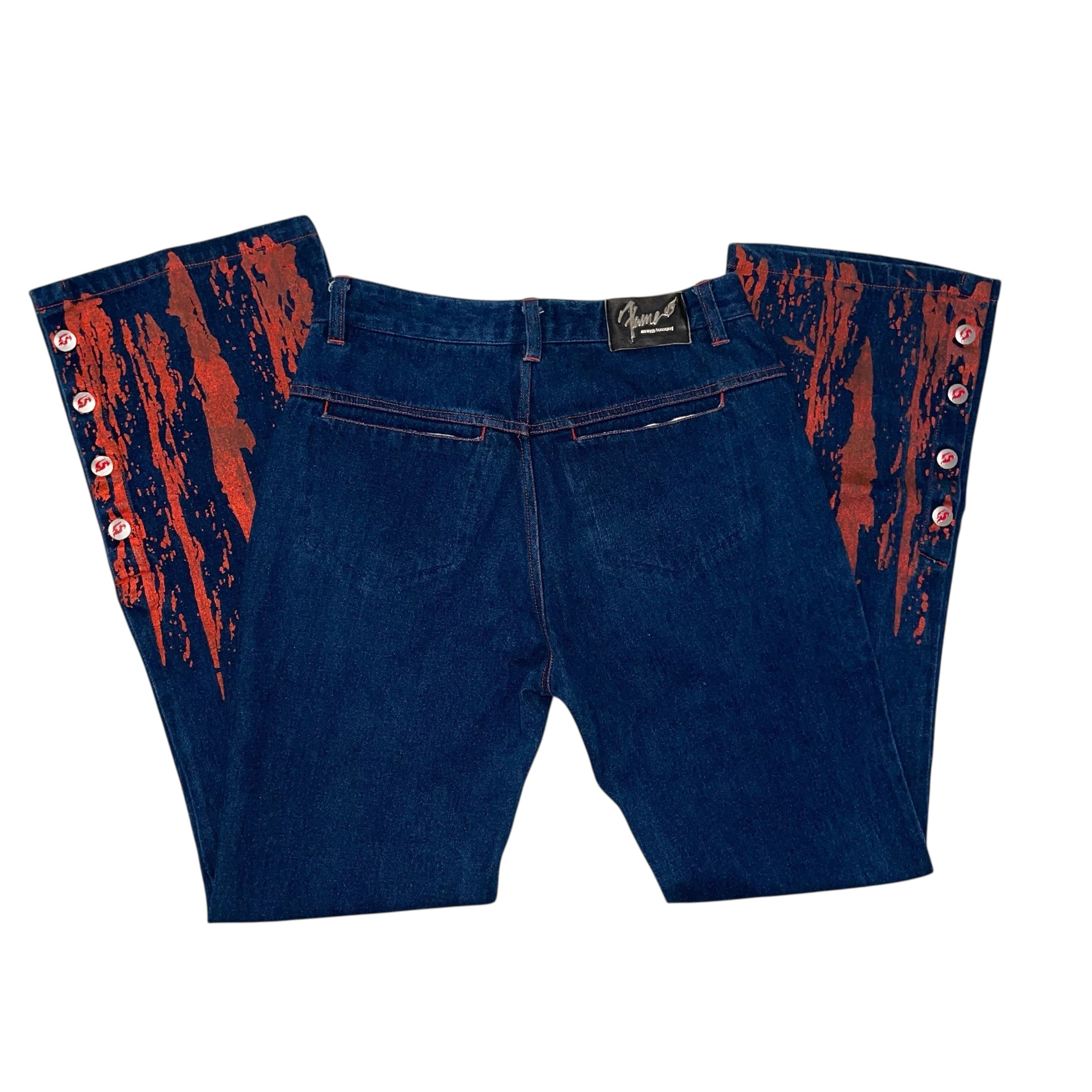 Vintage Y2K Femme Johnny Blaze Flame Denim Jeans