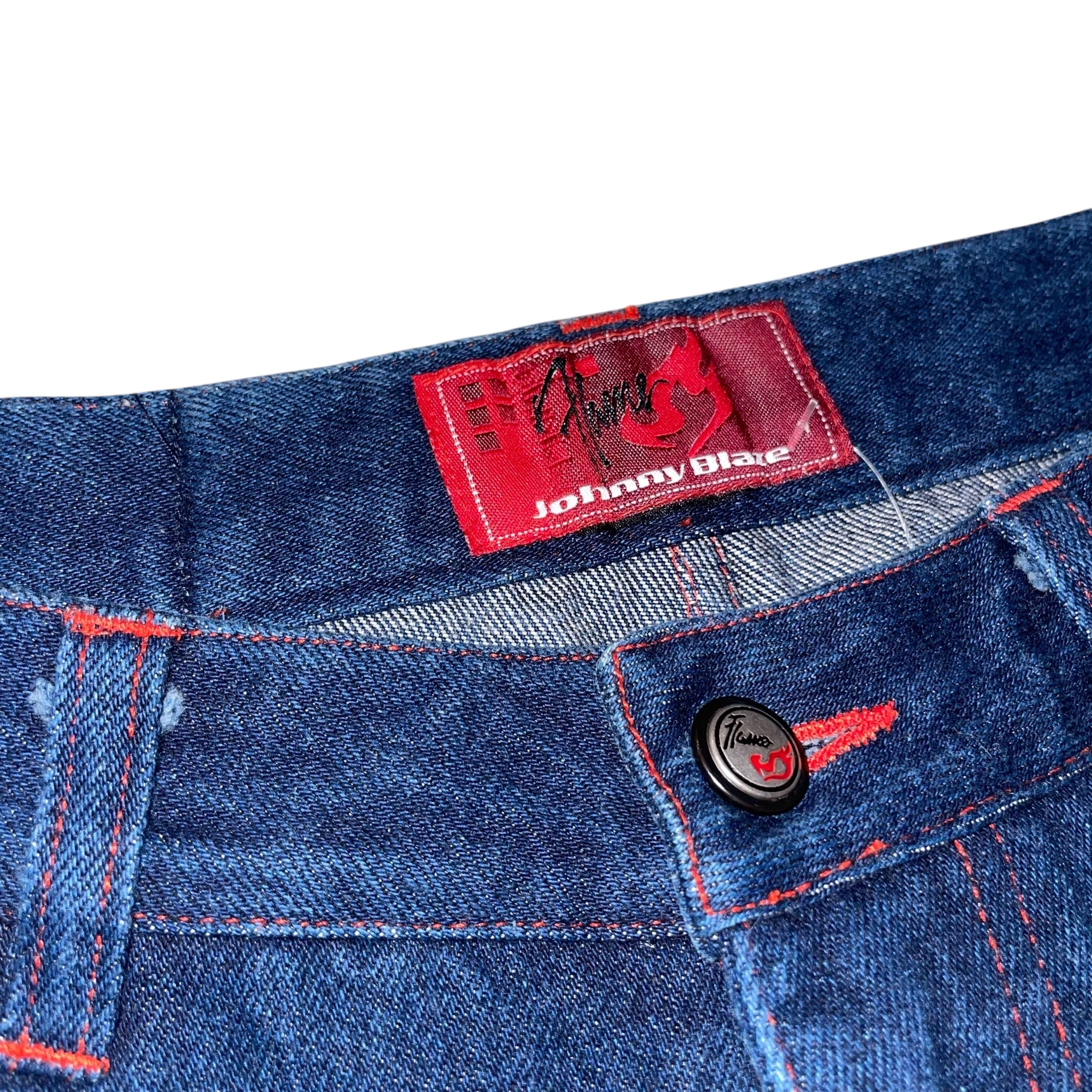 Vintage Y2K Femme Johnny Blaze Flame Denim Jeans