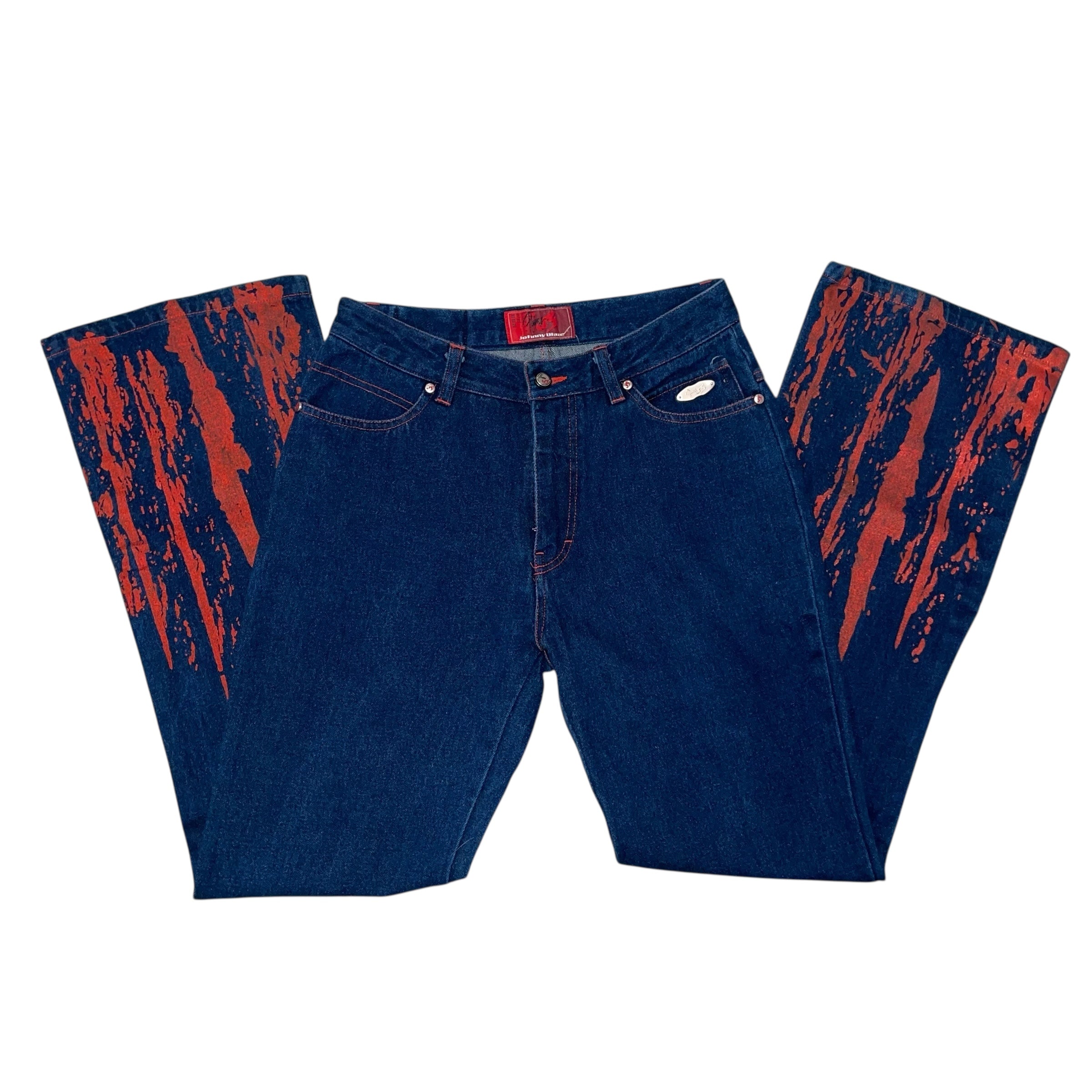 Vintage Y2K Femme Johnny Blaze Flame Denim Jeans
