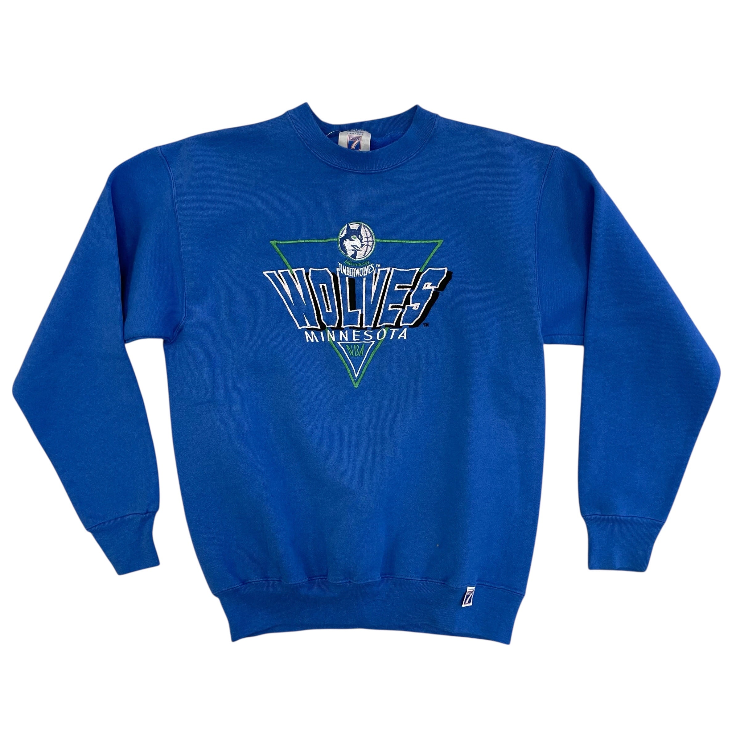 Vintage 90s Minnesota Timberwolves Logo7 Embroidered Sweatshirt