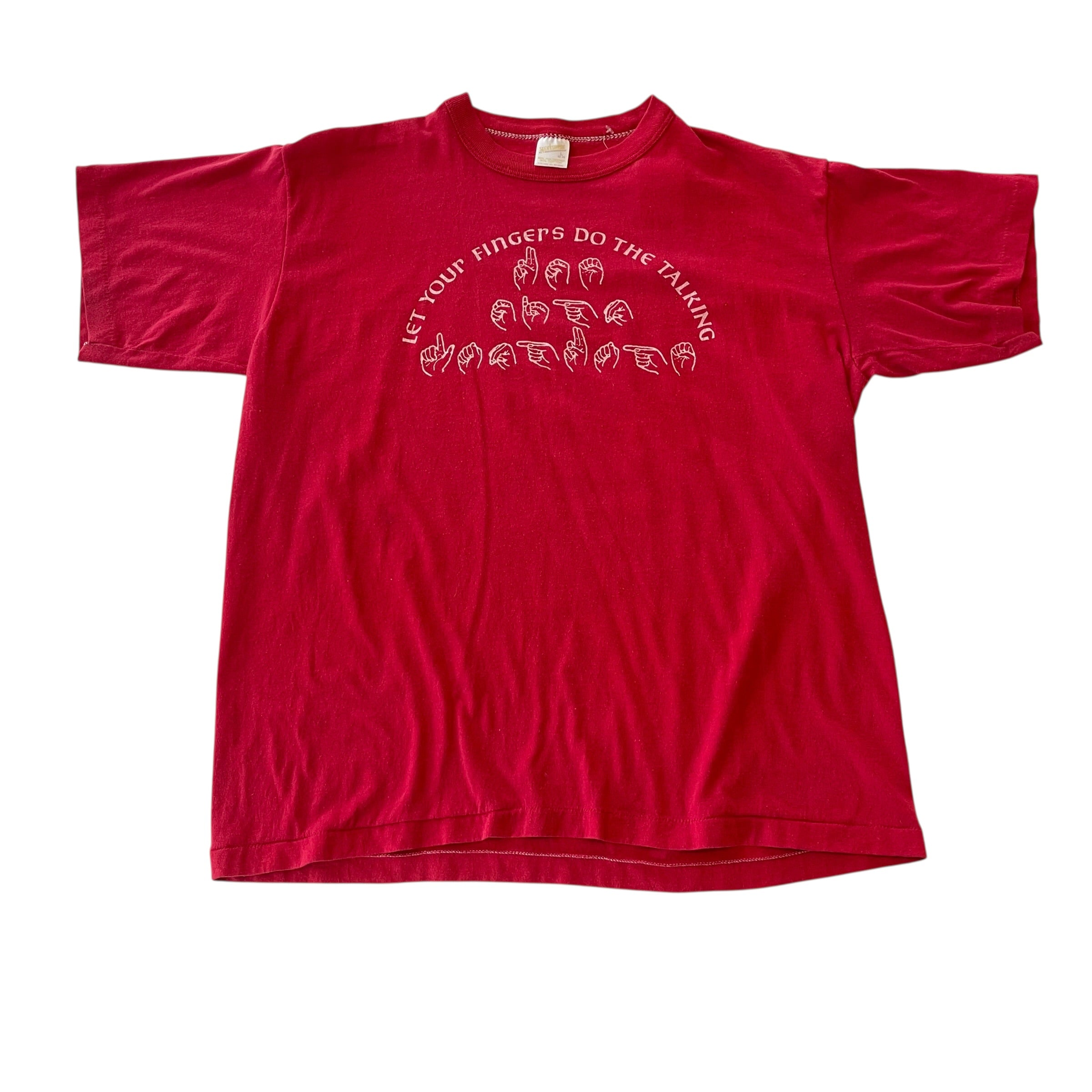 Vintage "Let Your Fingers Do the Talking" ASL Graphic T-Shirt